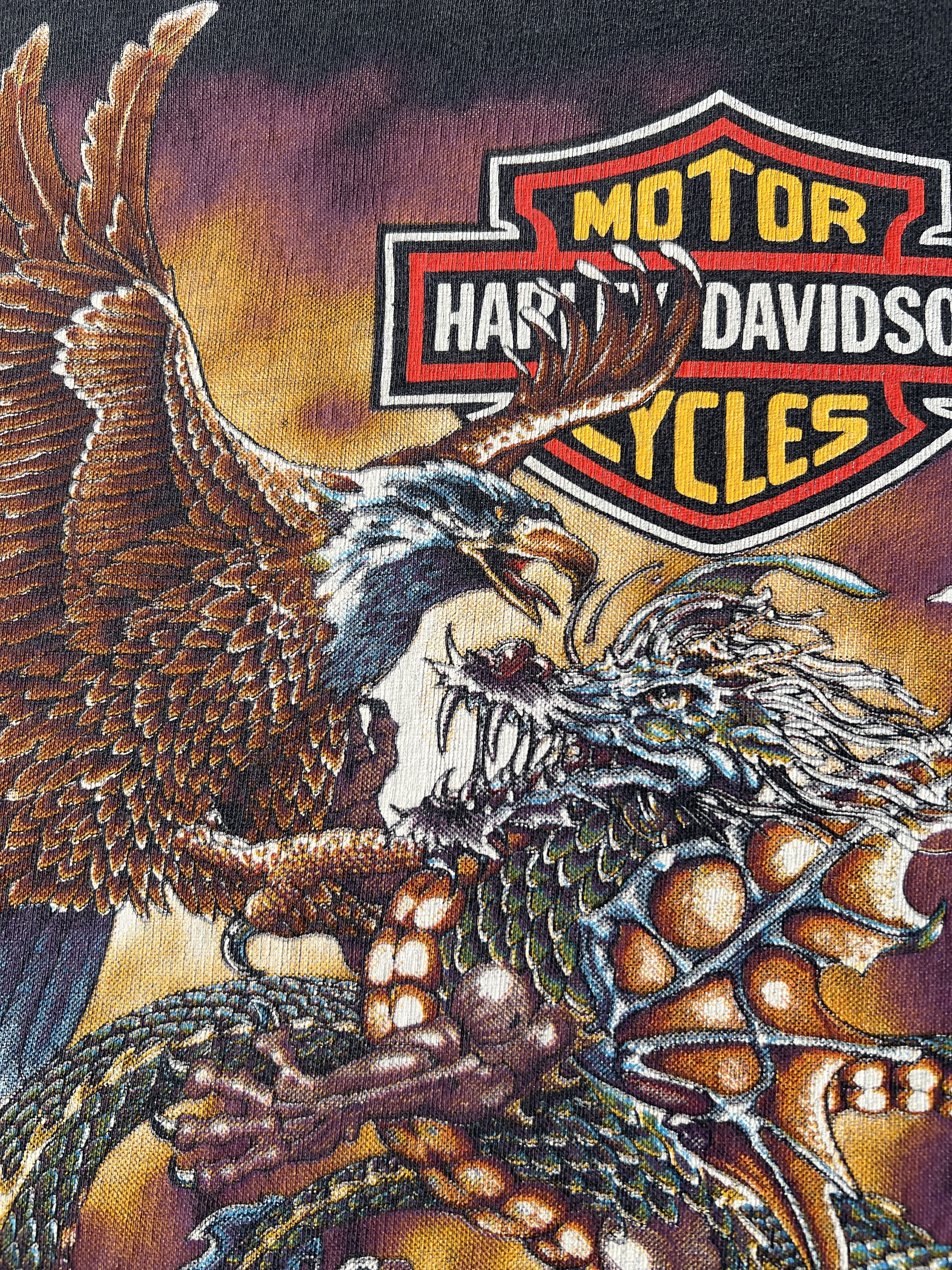 Harley Davidson Vintage 1993 Harley Davidson Eagle Dragon Sturgis T-shirt Size US M / EU 48-50 / 2 - 6 Thumbnail