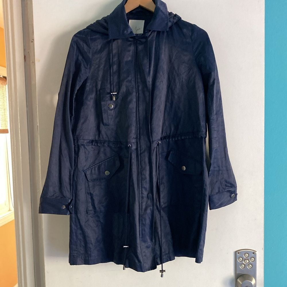 Joie Joie Eisner Utility Jacket XS Navy Blue Hip Length Trench Co Size XS / US 0-2 / IT 36-38 - 13 Thumbnail