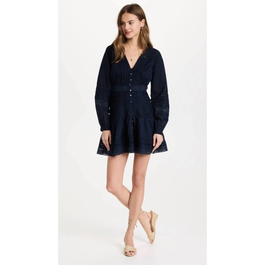 Veronica Beard Veronica Beard Navy Mini Dress Women Long Sleeve 2 - F011 Size XS / US 0-2 / IT 36-38 - 1 Thumbnail