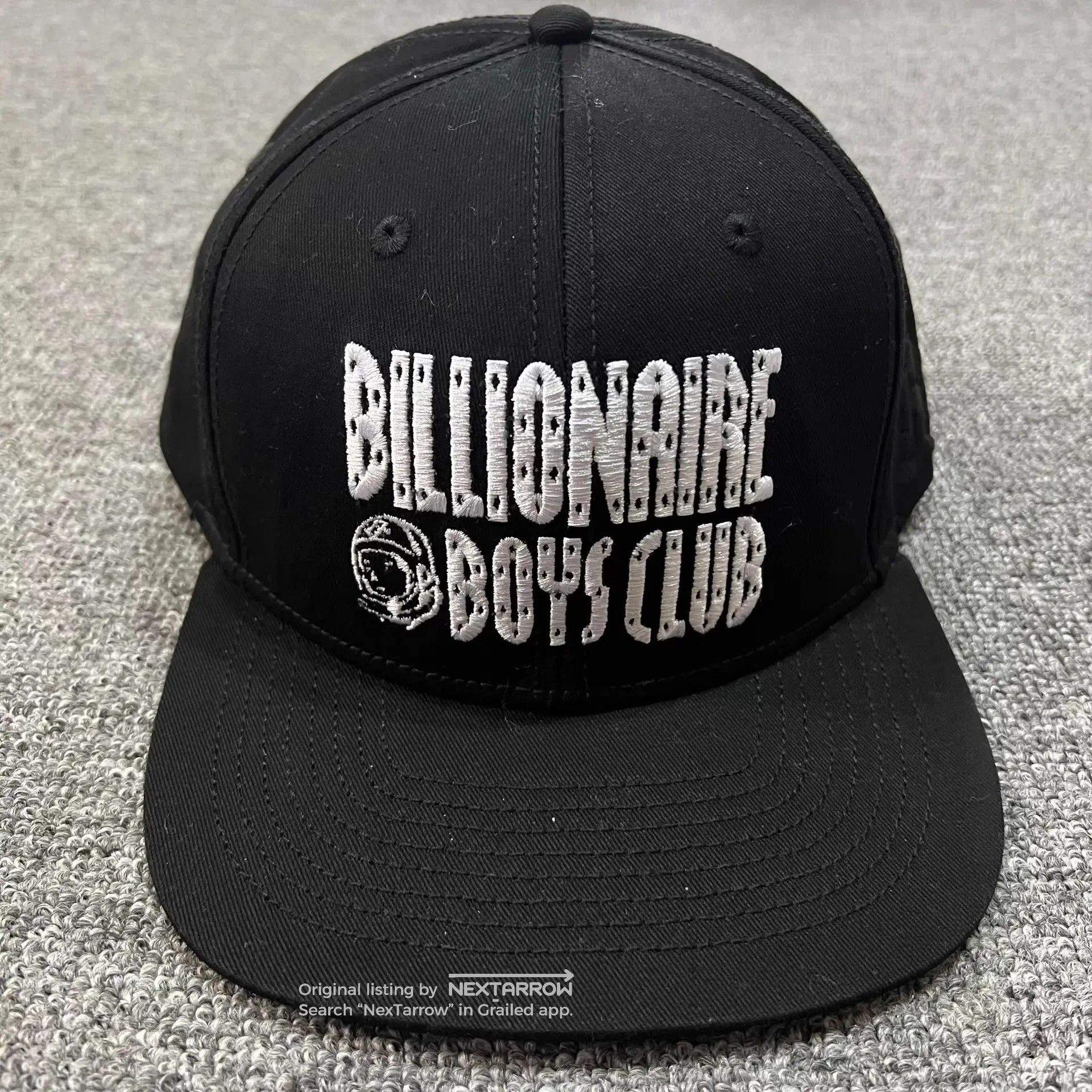 Bbc Classic Embroidered Logo Flat Brim Baseball Cap Q7 in Black, Men's