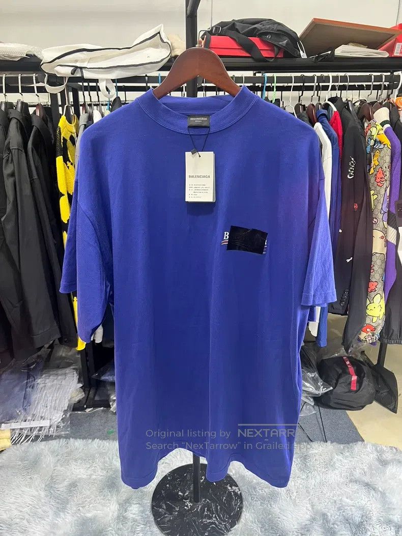 Balenciaga Balenciaga Blue Short-Sleeve T-Shirt Size US L / EU 52-54 / 3 - 1 Thumbnail