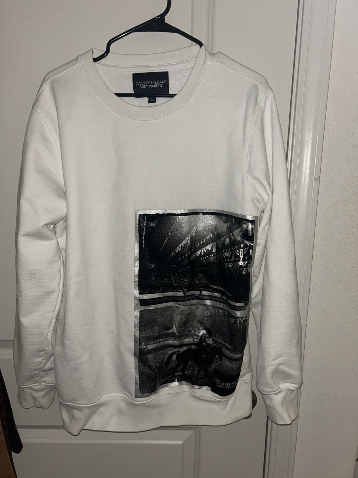 Andy Warhol × Calvin Klein × Calvin Klein 205W39NYC Calvin Klein with Andy Warhol Horse Print White Crewneck Size US L / EU 52-54 / 3 - 1 Thumbnail
