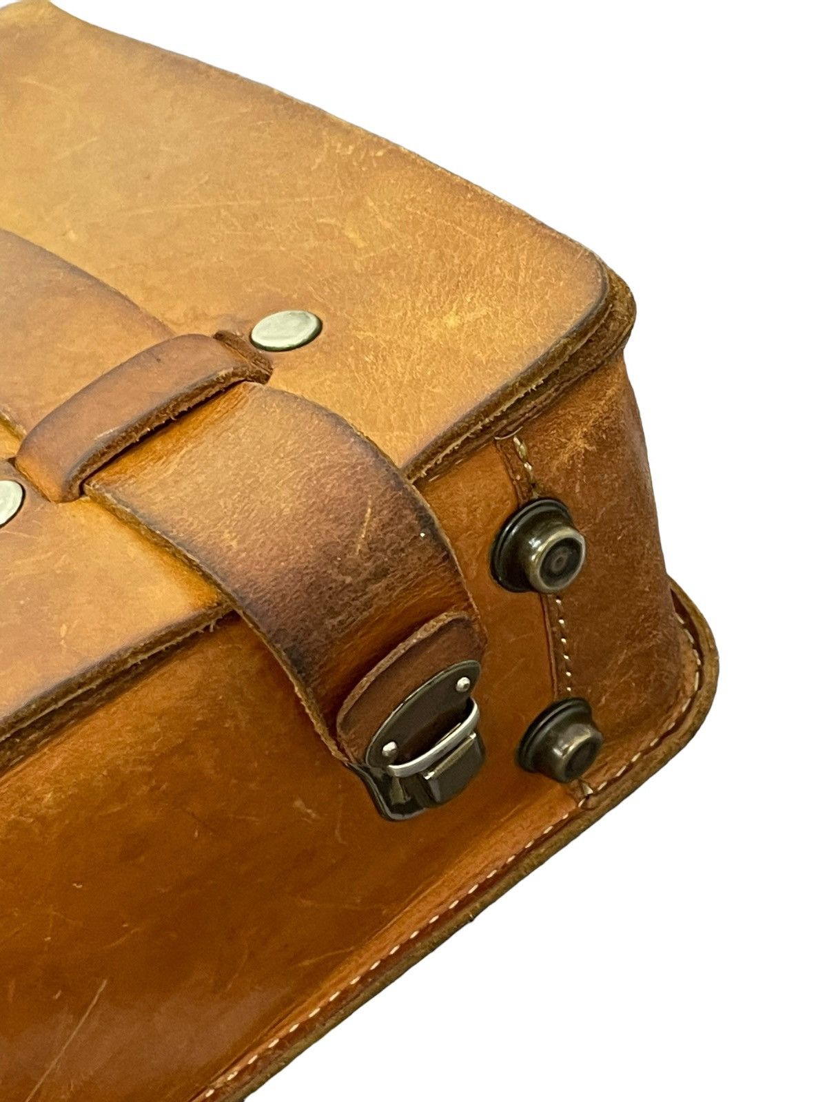 Genuine Leather Full Leather Patina Vtg Herz Japan Handmade Satchel Bag 1🟩 Size ONE SIZE - 7 Thumbnail