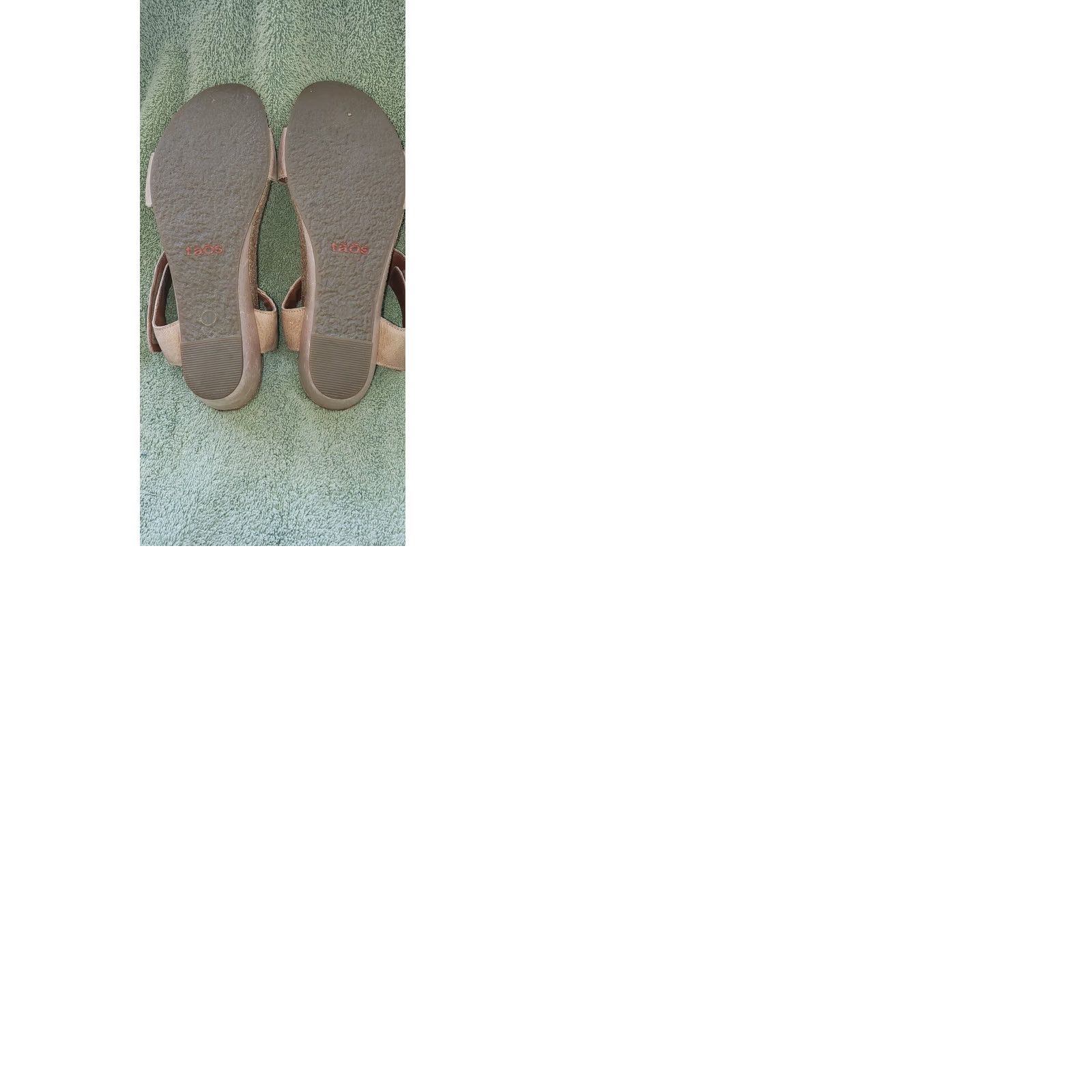 Taos Taos Carousel Wedge Sandal 10.5M Taupe T-Strap Hook & Loop Large Brass Buttons Sandal Womens Shoes Size US 11 / IT 41 - 9 Thumbnail
