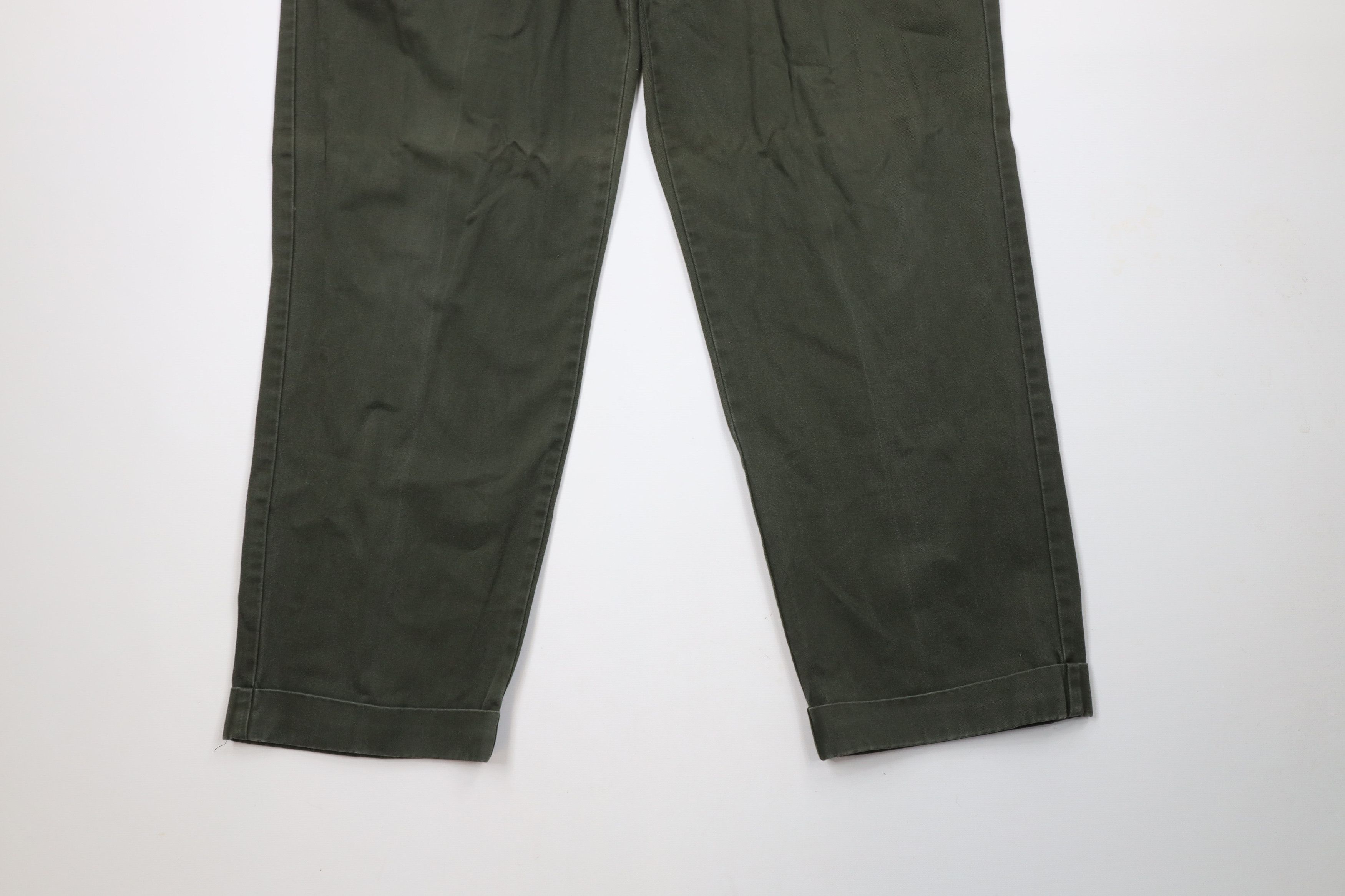 Ralph Lauren × Vintage Vintage 90s Ralph Lauren Wide Leg Chino Pants Green Cotton Size US 38 / EU 54 - 4 Thumbnail