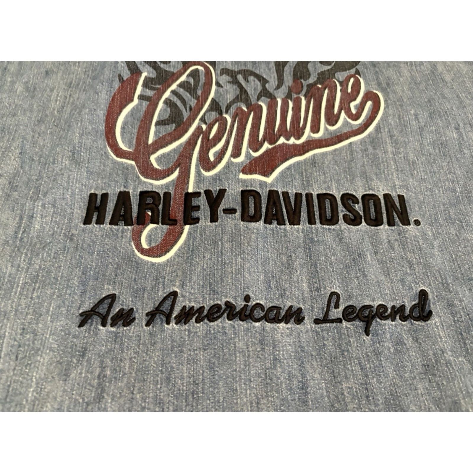 Harley Davidson Harley-Davidson Shirt Short Sleeve Denim Button-Up Blue Embroidered Mens 2XL XXL Size US XXL / EU 58 / 5 - 2 Thumbnail