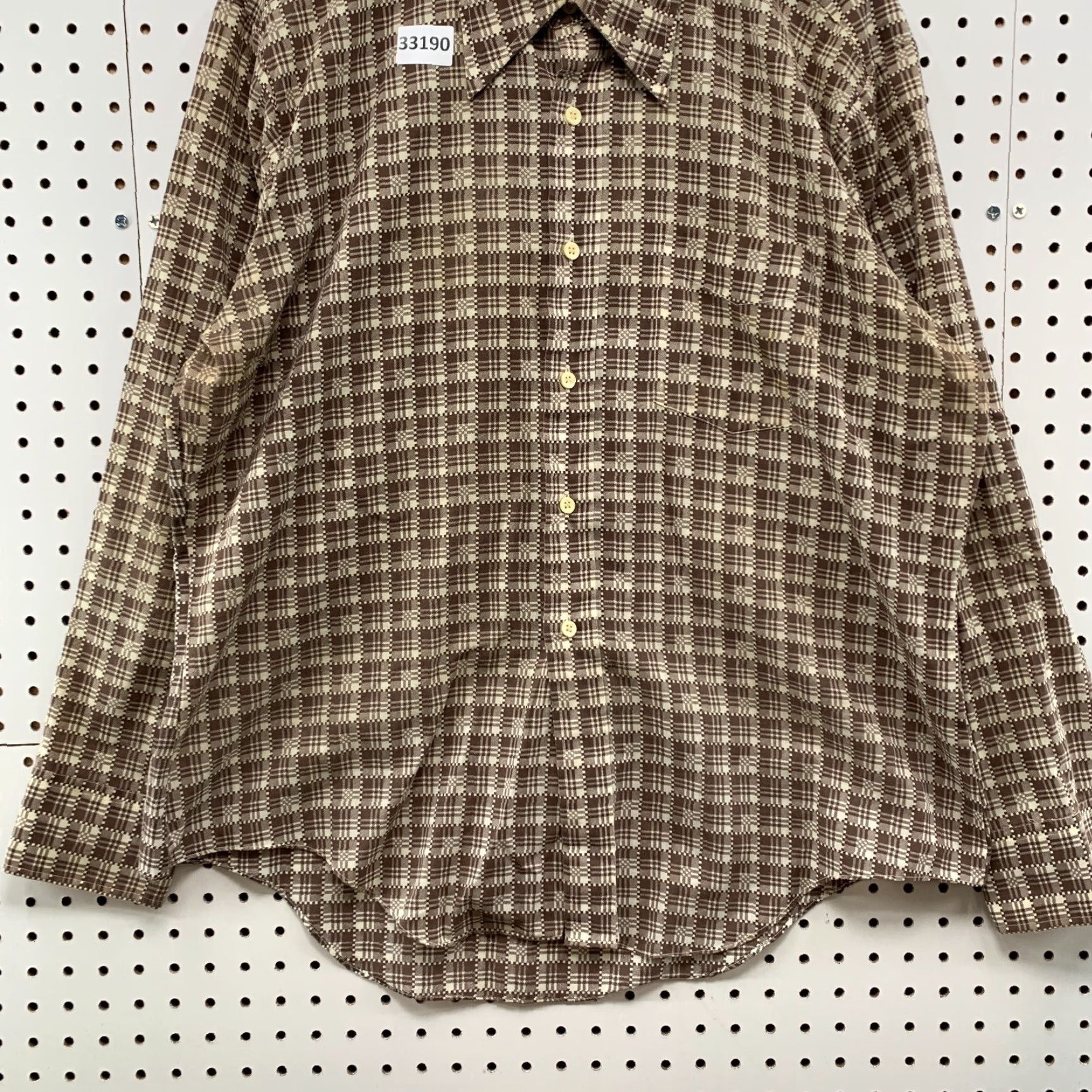 Vintage VINTAGE Macrae Prest Button-Up Shirt Mens XL Plaid Neck 17 25.5x30.5 Beige 70s Size US XL / EU 56 / 4 - 6 Thumbnail