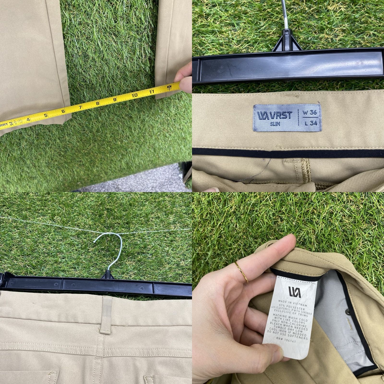 Vintage VRST Pants Mens 36x32 Beige Performance Tech Chino Stretch Slacks Straight Size US 36 / EU 52 - 8 Thumbnail