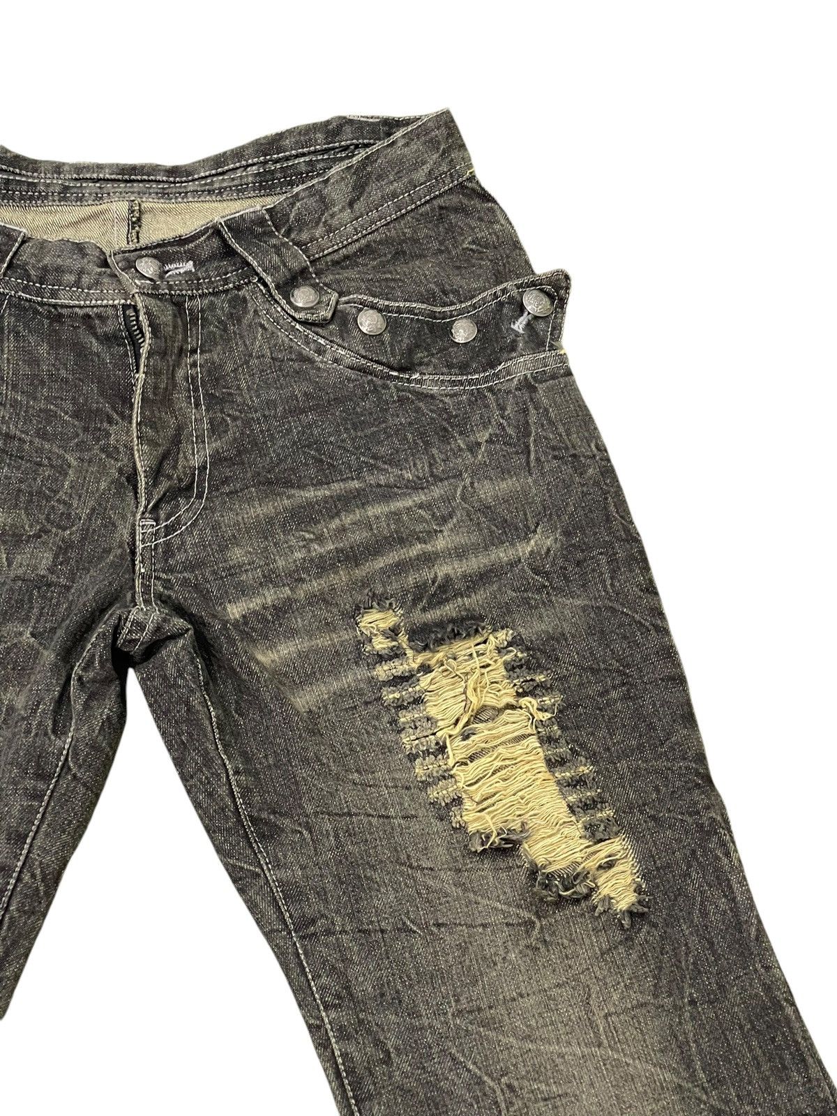 Japanese Brand Flare Jeans Shinehill Faded Distress Low Rise Boot Cut 1🟦4 Size US 30 / EU 46 - 8 Thumbnail