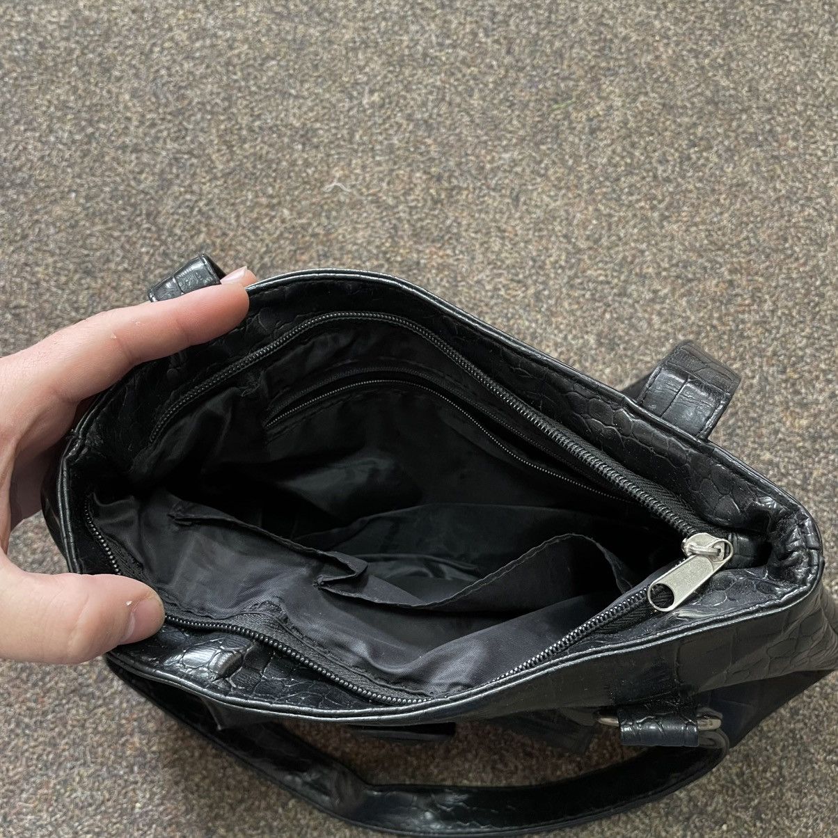 Japanese Brand × Vintage RARE Glossy Black Croc Y2K Bag – Rare Indie Sleaze Purse 90s Size ONE SIZE - 4 Thumbnail