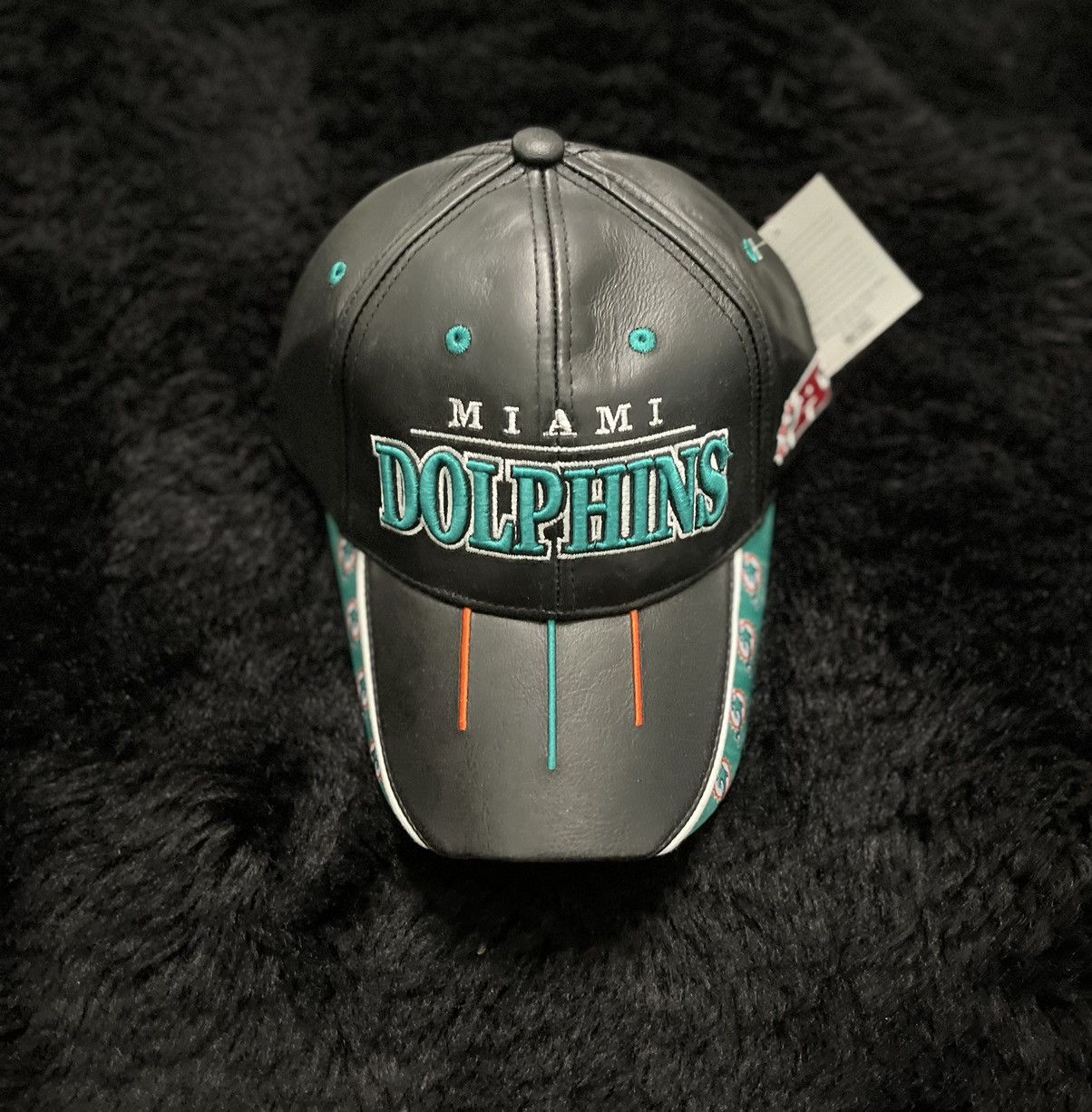 image of Reebok Vintage 90's Miami Dolphins Hat in Black, Men's