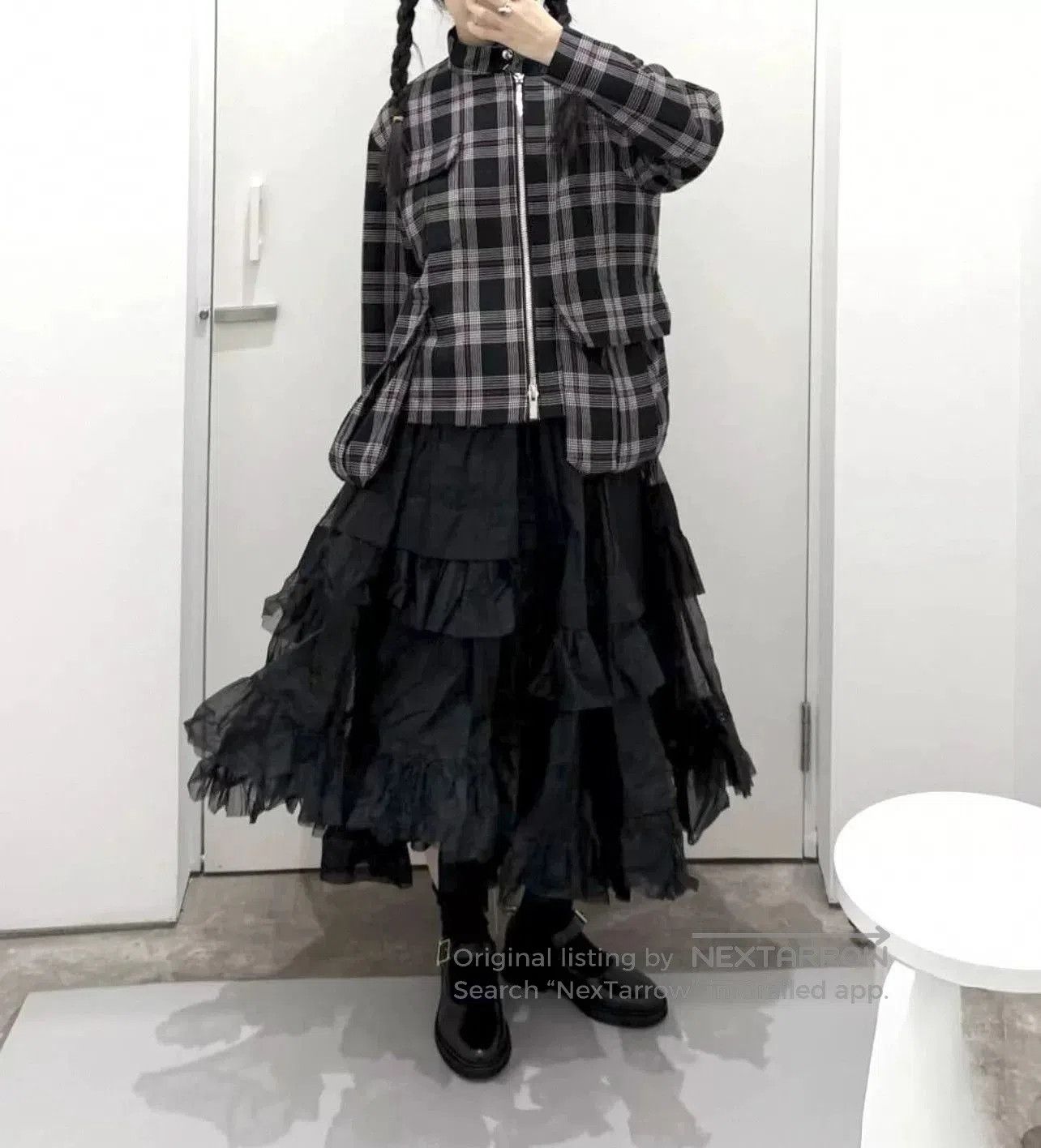 Noir Kei Ninomiya Black Plaid Jacket.