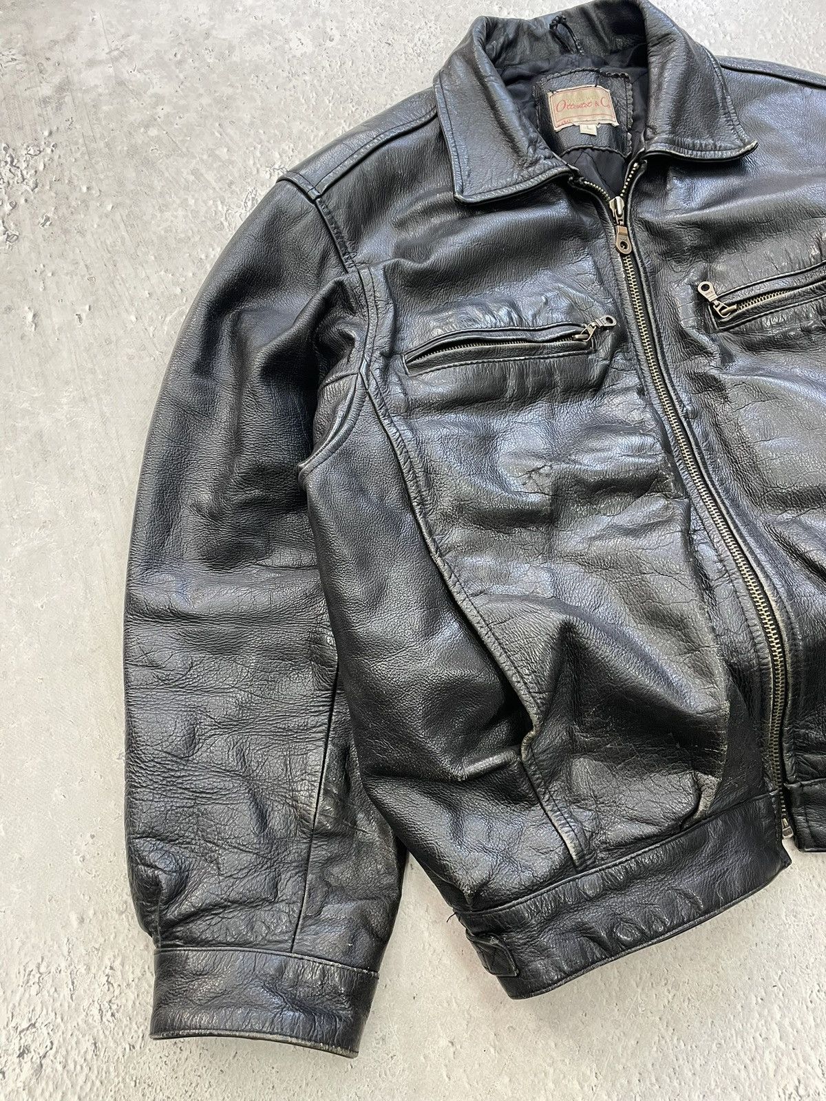 Schott Schott style Leather Baggy Jacket Moto opium harley davidson Size US L / EU 52-54 / 3 - 3 Thumbnail