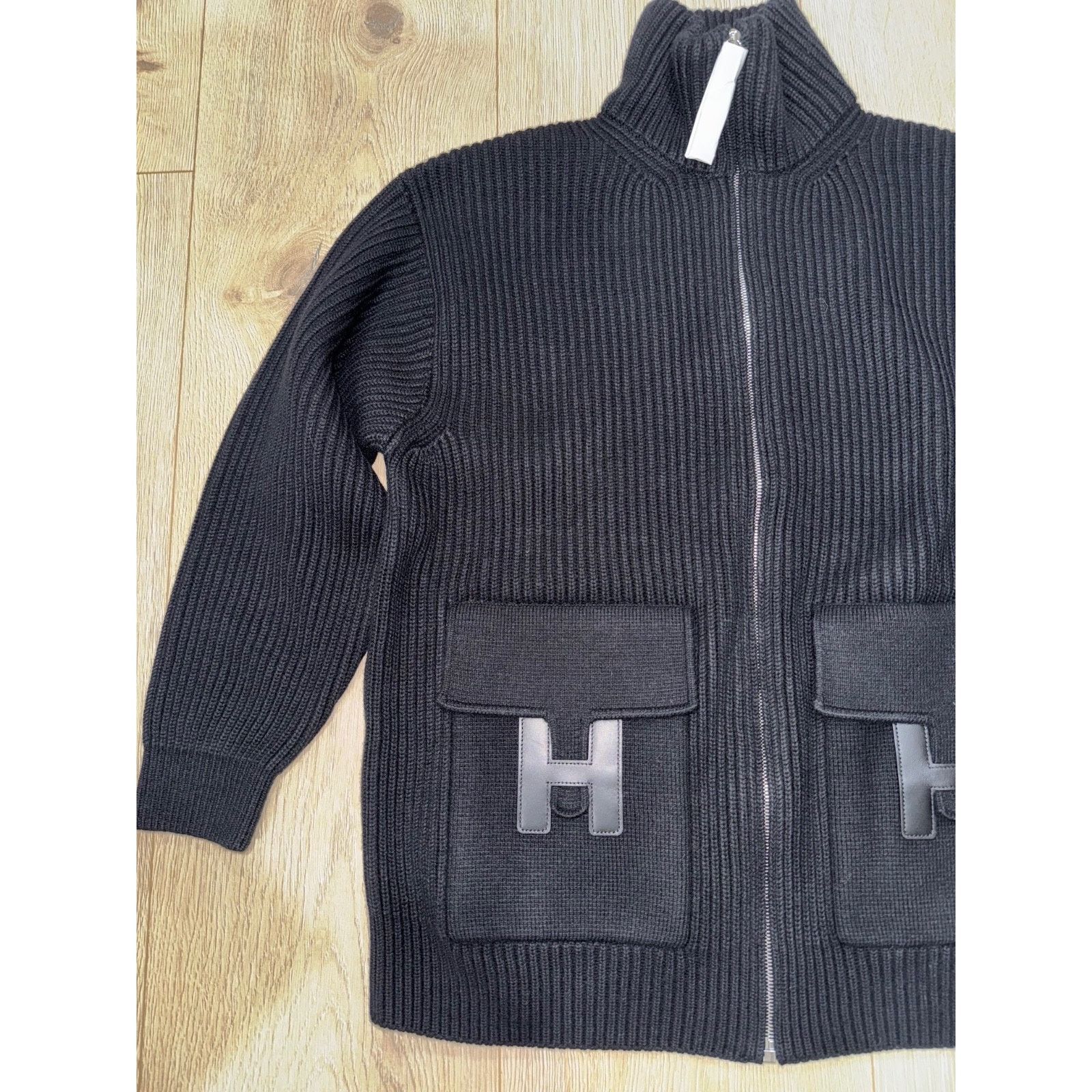 Hermes Logo Zip Up Zipper Cardigan Sweater Wool Knit Jacket 38 Size XS / US 0-2 / IT 36-38 - 6 Thumbnail