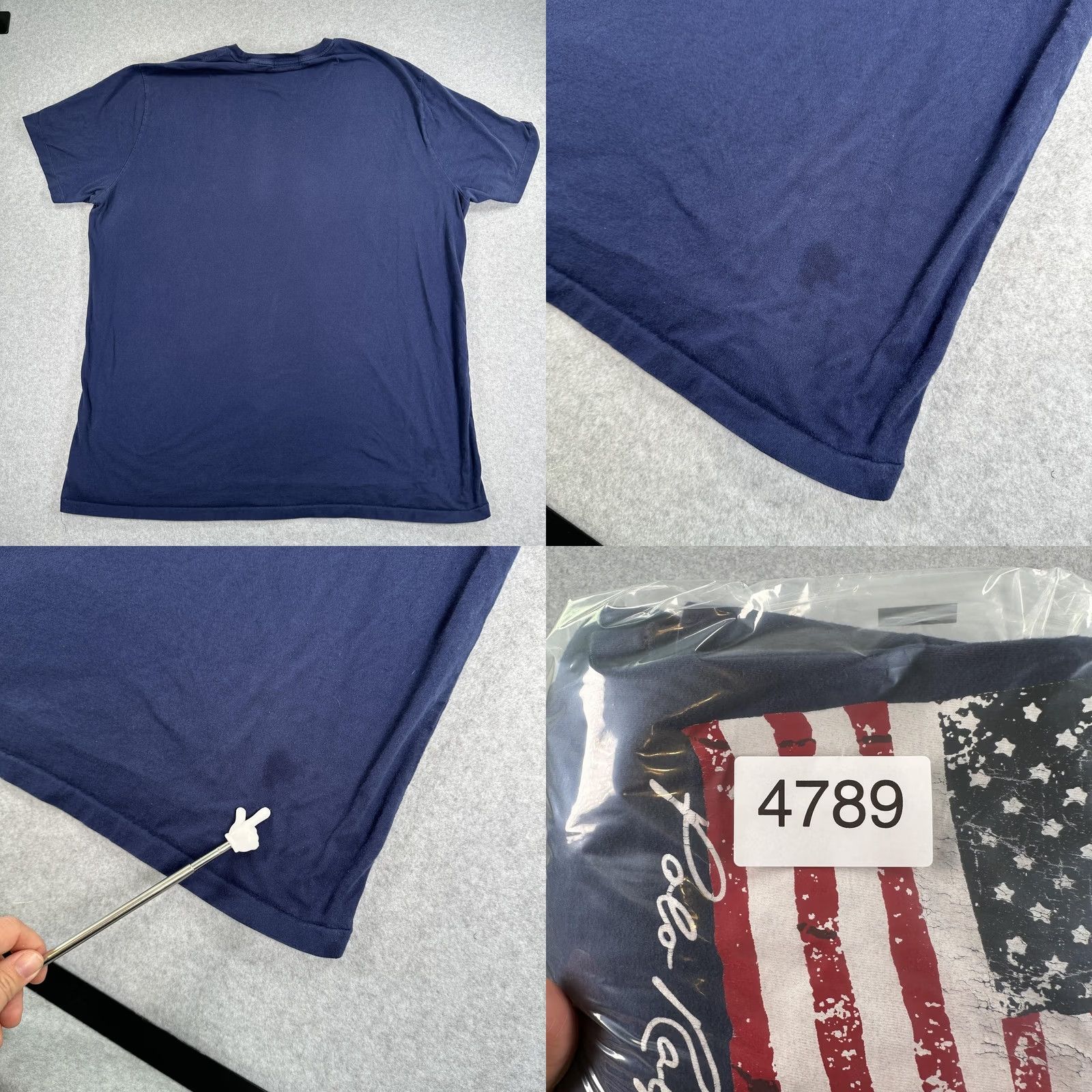 Polo Ralph Lauren VINTAGE Polo Ralph Lauren Shirt Mens 3X Big Blue USA Flag Graphic Made USA 90s Size US XXL / EU 58 / 5 - 8 Thumbnail