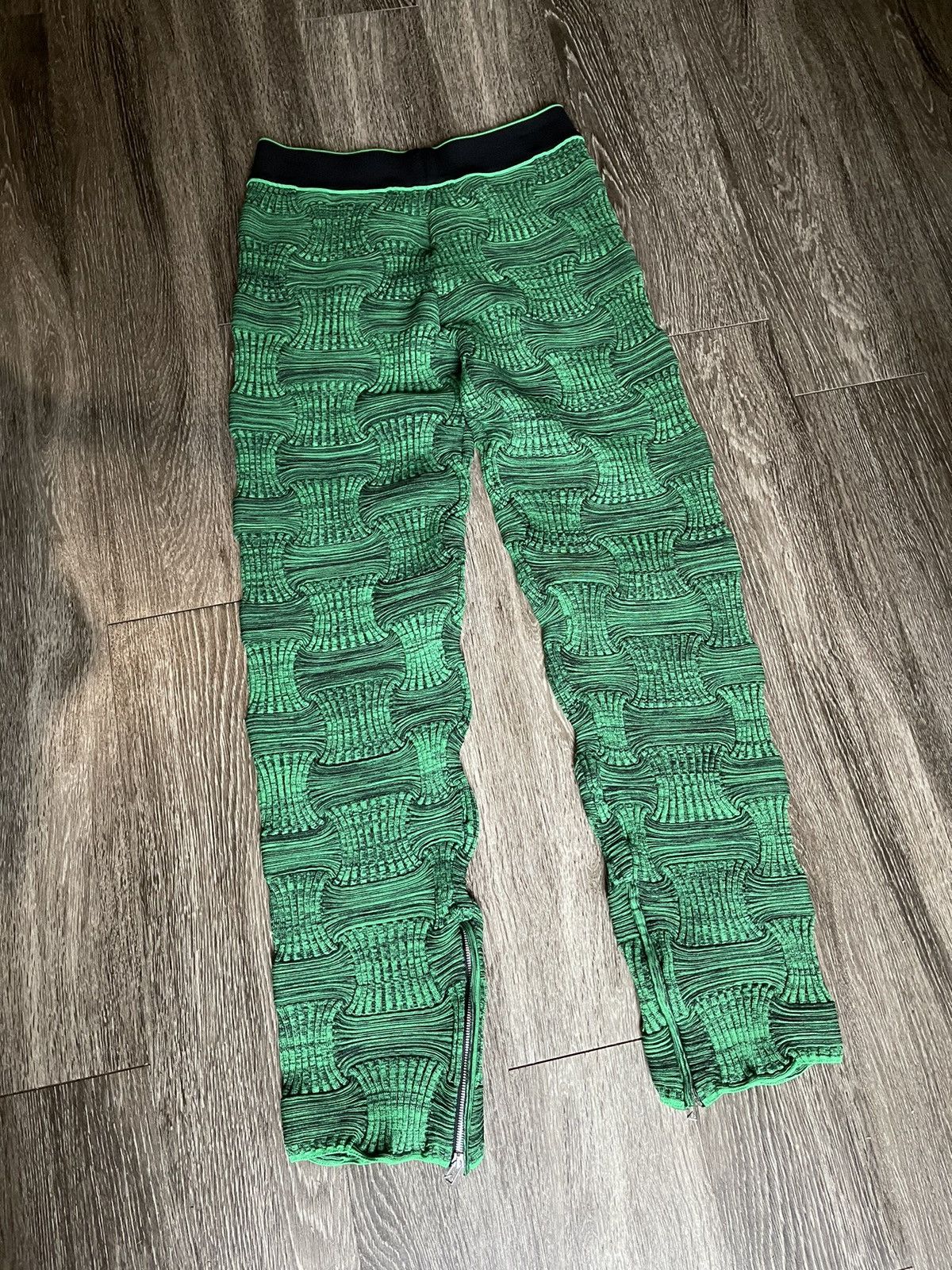 Bottega Veneta Bottega Veneta Intrecciato Mouliné Green Wavy Pants Size US 31 - 3 Thumbnail