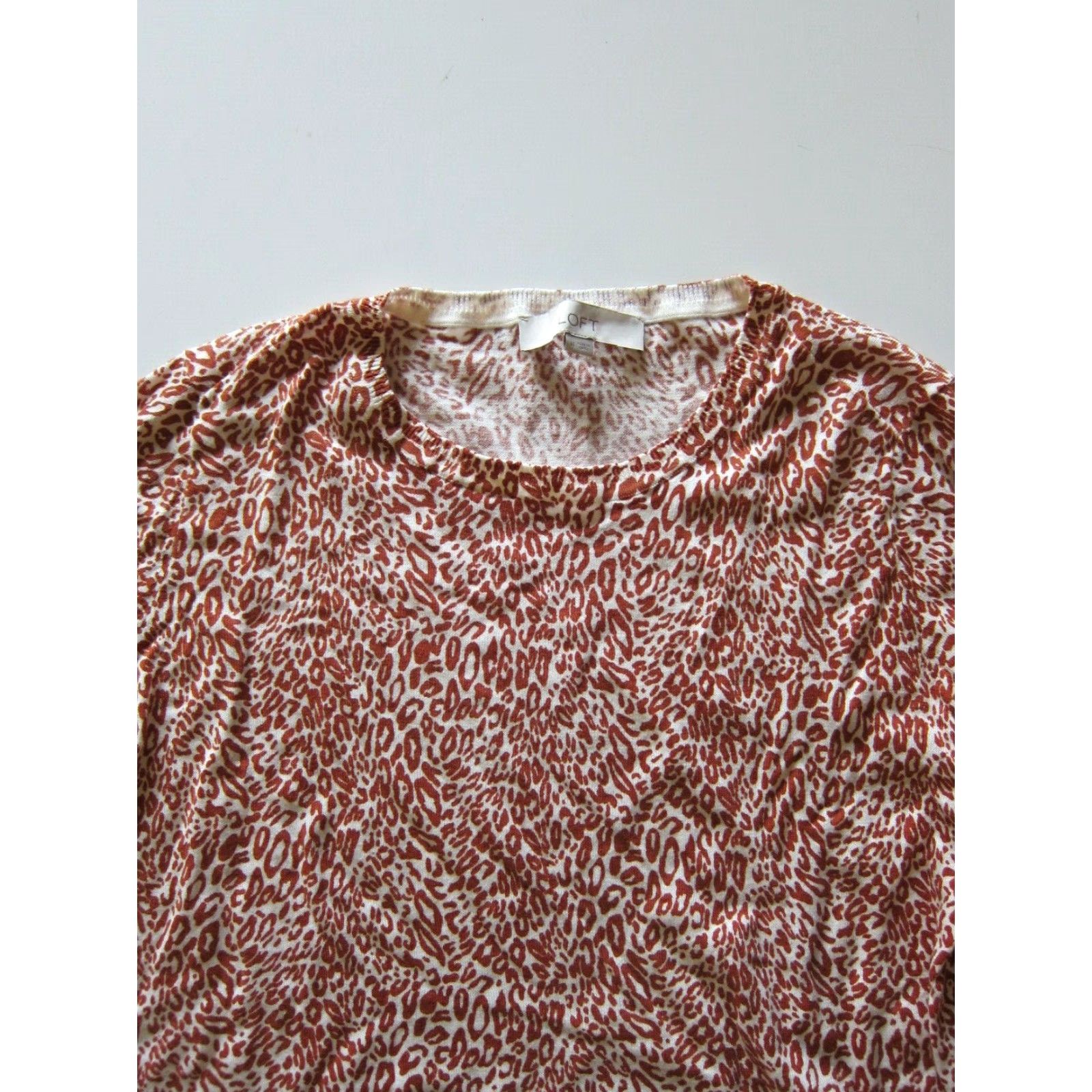 Ann Taylor VINTAGE Ann Taylor Loft Cotton Brown Leopard Lightweight Long Sleeve Pullover Sweater M Size M / US 6-8 / IT 42-44 - 5 Thumbnail