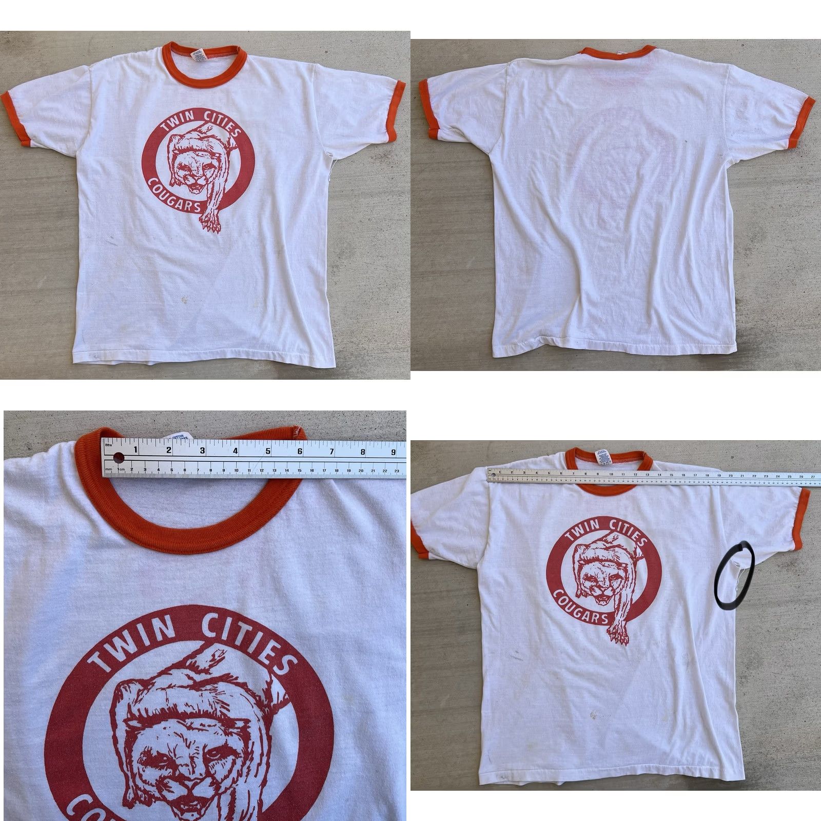 Soffe VINTAGE Soffee Athletic Twin Cities Cougars T Shirt XL USA 50/50 Soffe Worn Size US XL / EU 56 / 4 - 10 Thumbnail