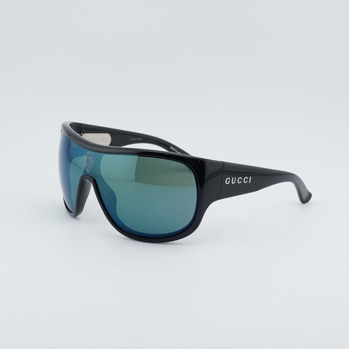Gucci Gucci GG2168S 007 Sunglasses Shiny Black Shield Frame Size ONE SIZE - 1 Thumbnail