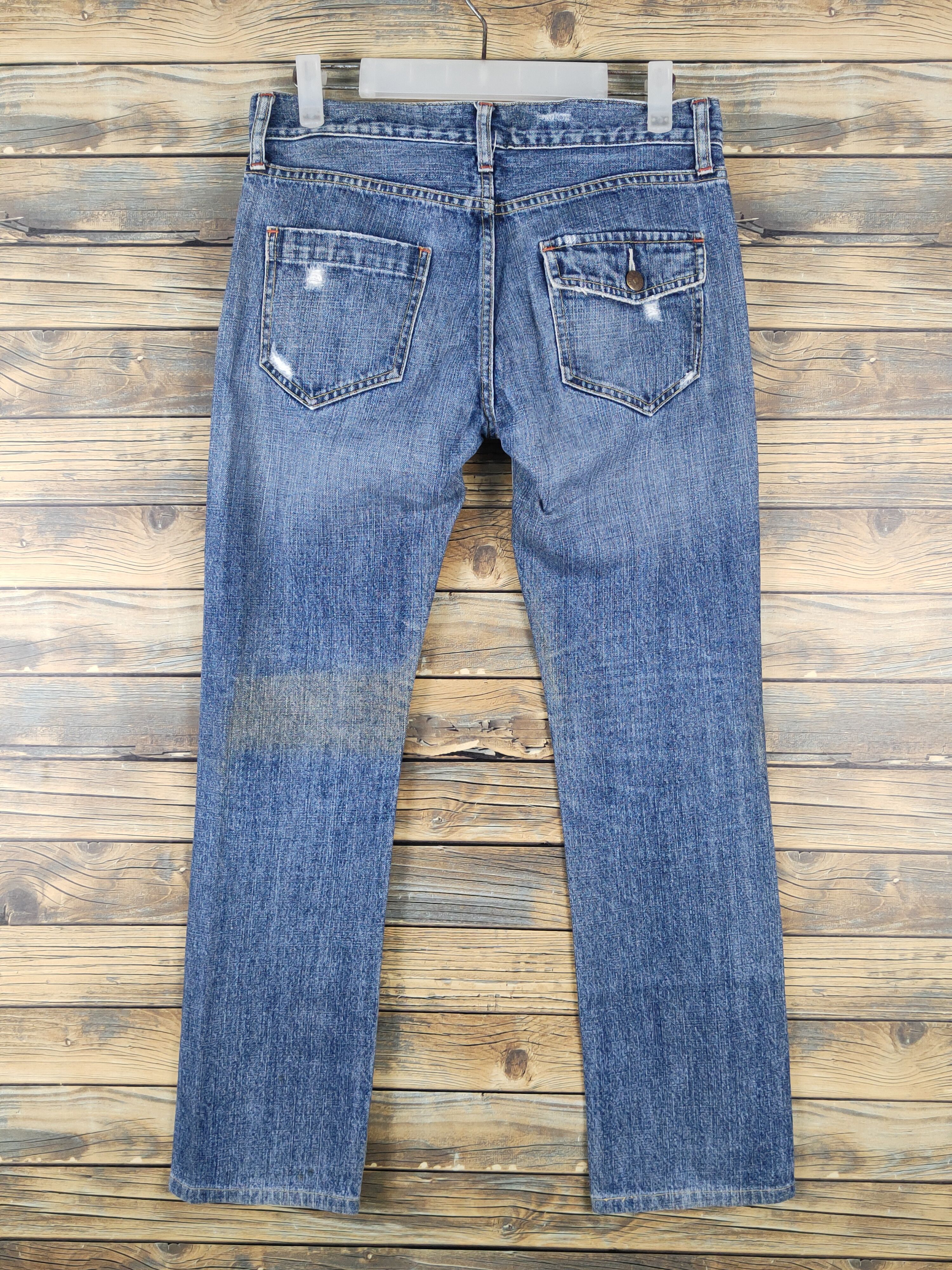 Japanese Brand Uniqlo Blue Distressed Ripped denim Jeans #W1407 Size 30" / US 8 / IT 44 - 7 Thumbnail