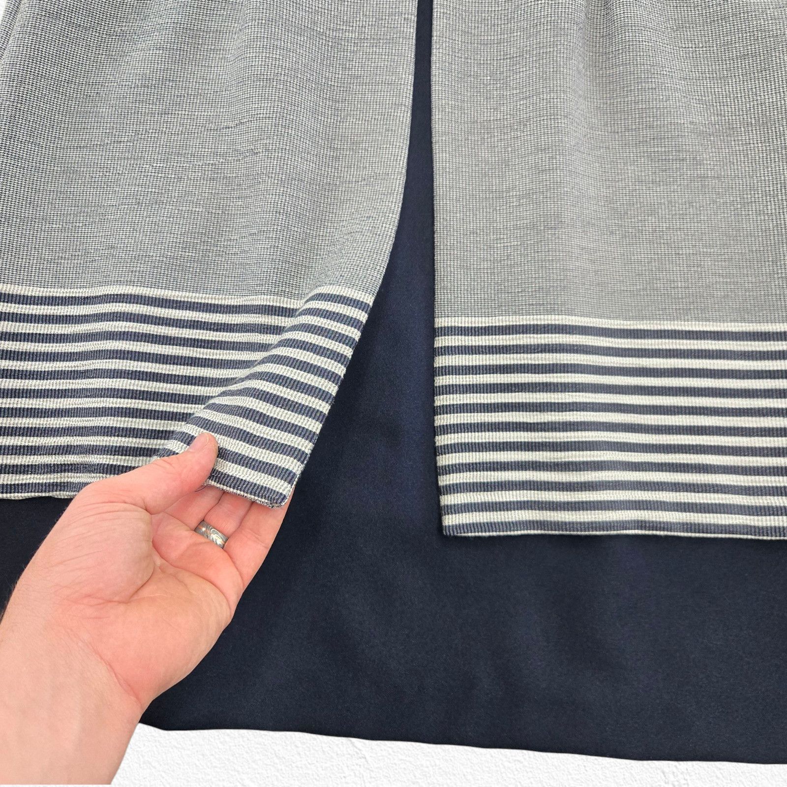 Vintage Vintage Navy Gray Houndstooth Office Dress Size Large Size L / US 10 / IT 46 - 4 Thumbnail