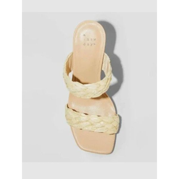 Other A New Day Women's Tan Basil Woven Double Strapped Slip-On He Size US 11 / IT 41 - 3 Thumbnail
