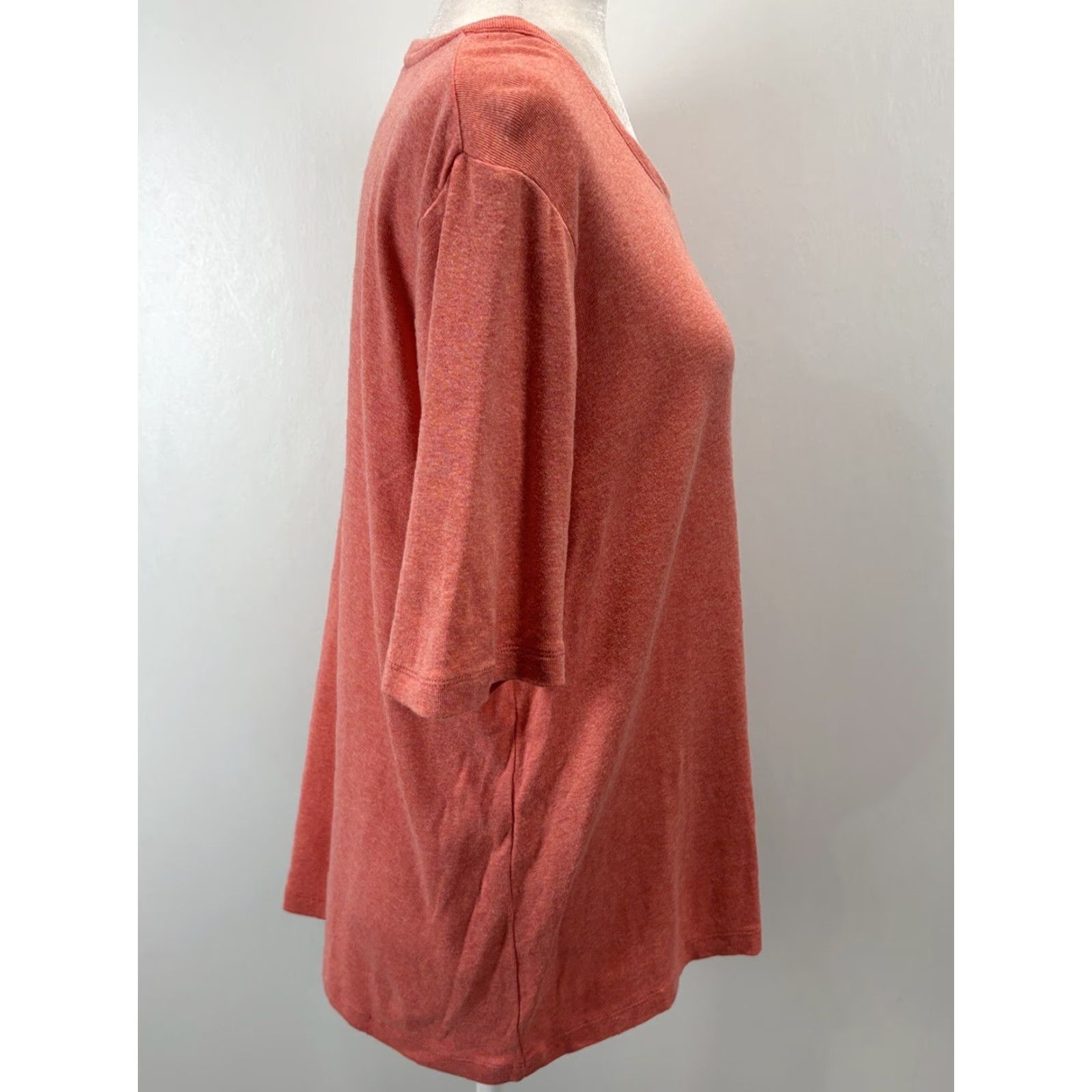 Vintage Chicos Shirt Womens XL Orange Short Sleeve Stretch Cotton Blend T-Shirt Basic Staple Cap­sul Sz 3 US Size XL / US 12-14 / IT 48-50 - 4 Thumbnail