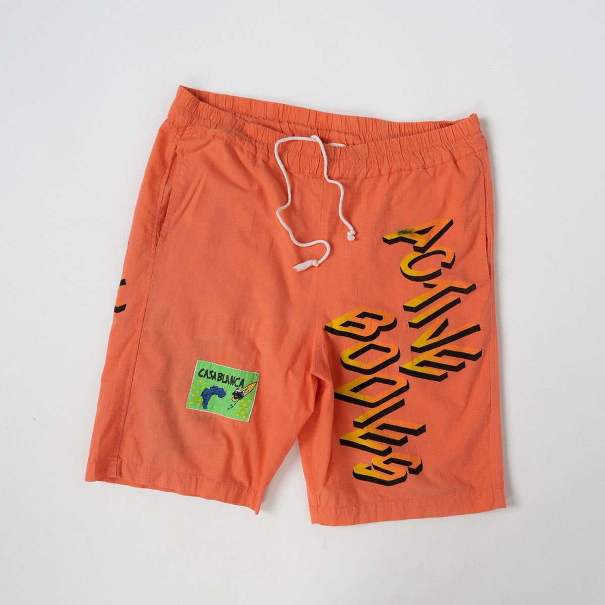 Casablanca Casablanca Mens Vintage Orange Shorts Graphic Summer Casual Size US 36 / EU 52 - 1 Thumbnail