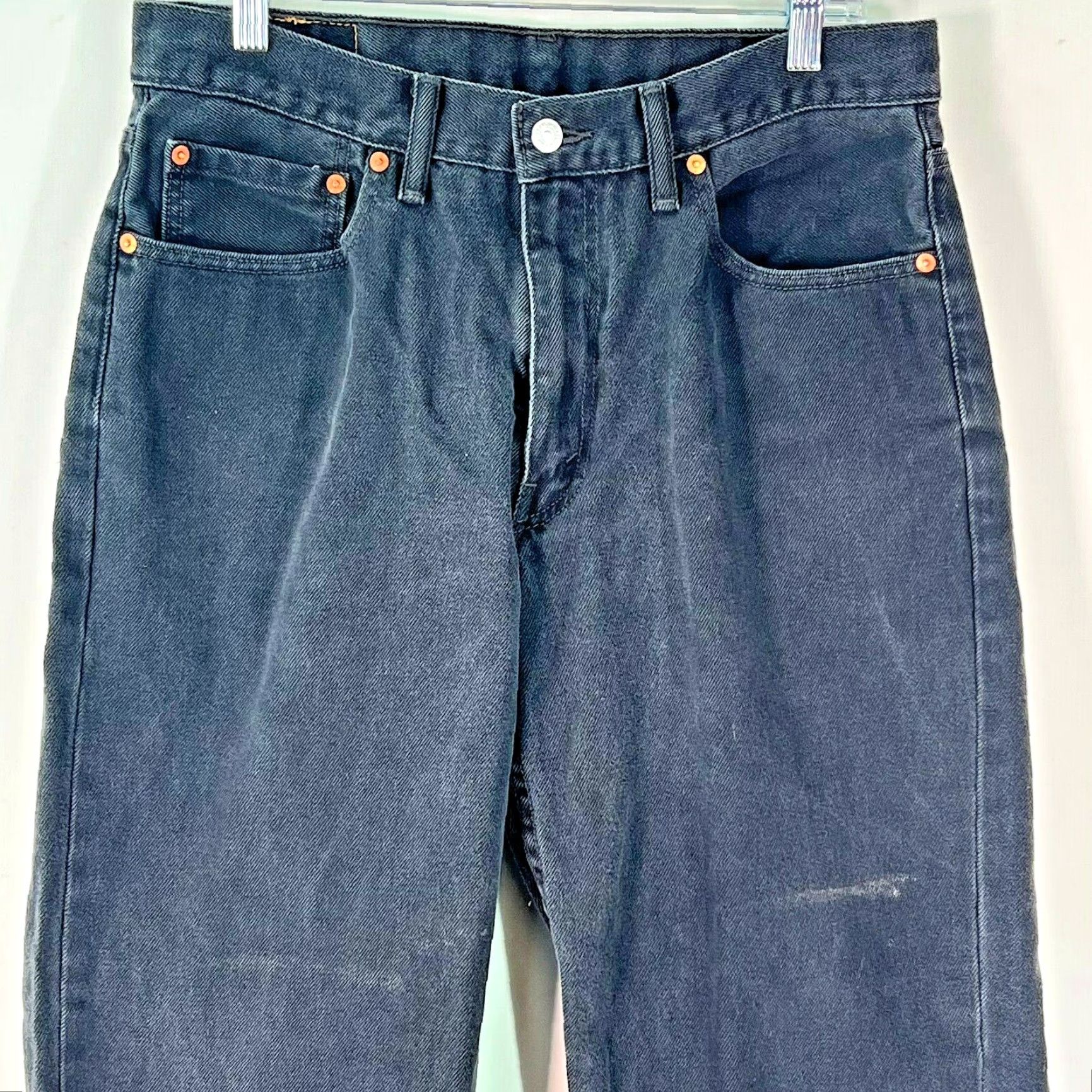 Levi's Levi's 550 Mens Flat Front Low Rise Black Denim Jeans 34X36 5-Pocket Design Size US 32 / EU 48 - 3 Thumbnail