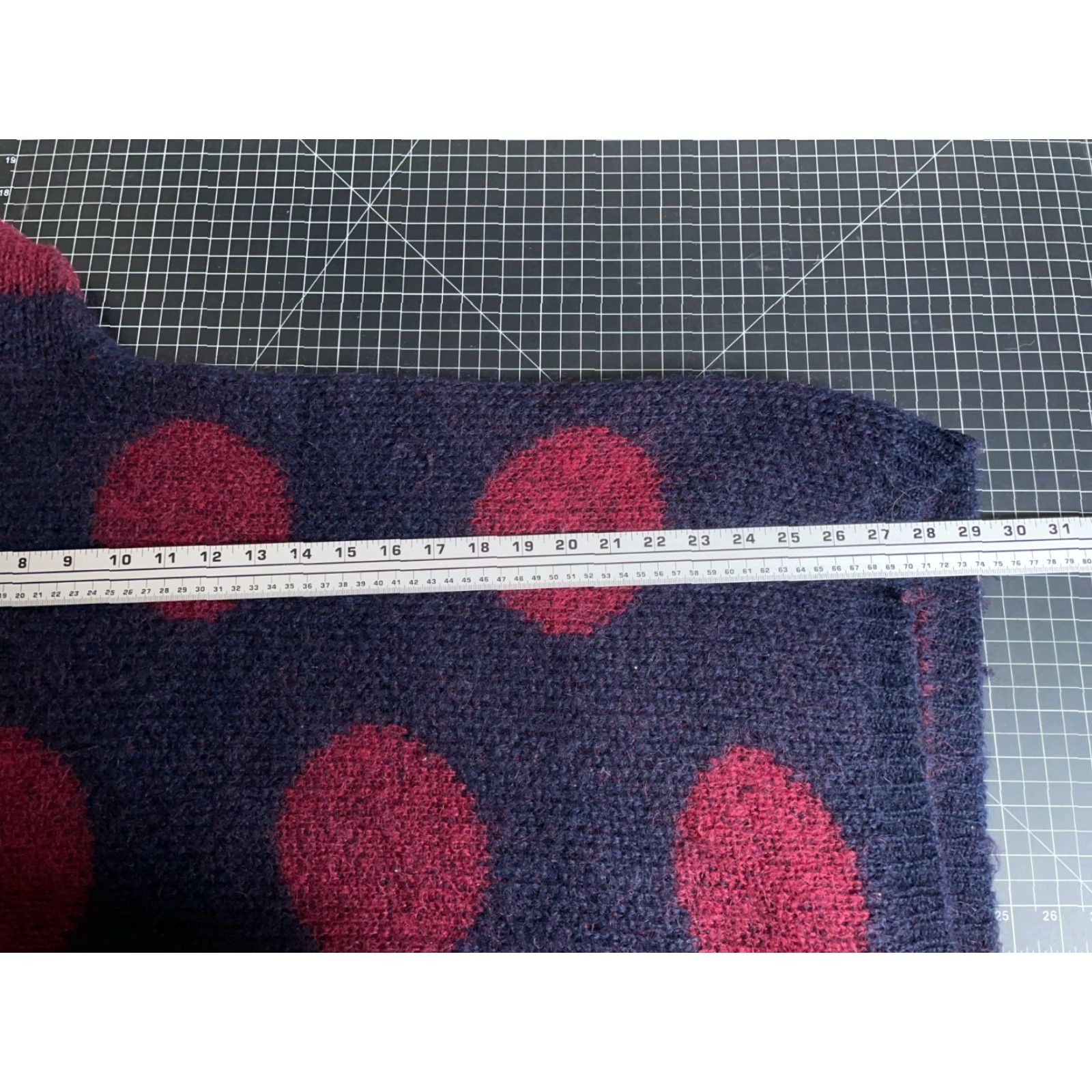 Vintage VINTAGE Paul Harris Mohair Blend Sweater Women's Small Dark Blue Red Polka Dot Relaxed Crew Neck 90s Preppy Oversized Pullover Knit Hand Wash Only Size S / US 4 / IT 40 - 6 Thumbnail