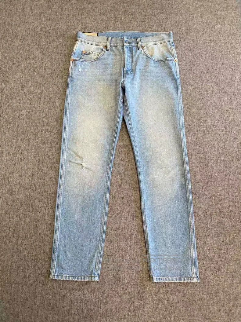 Gucci Gucci Logo pattern straight jeans Size US 32 / EU 48 - 1 Thumbnail