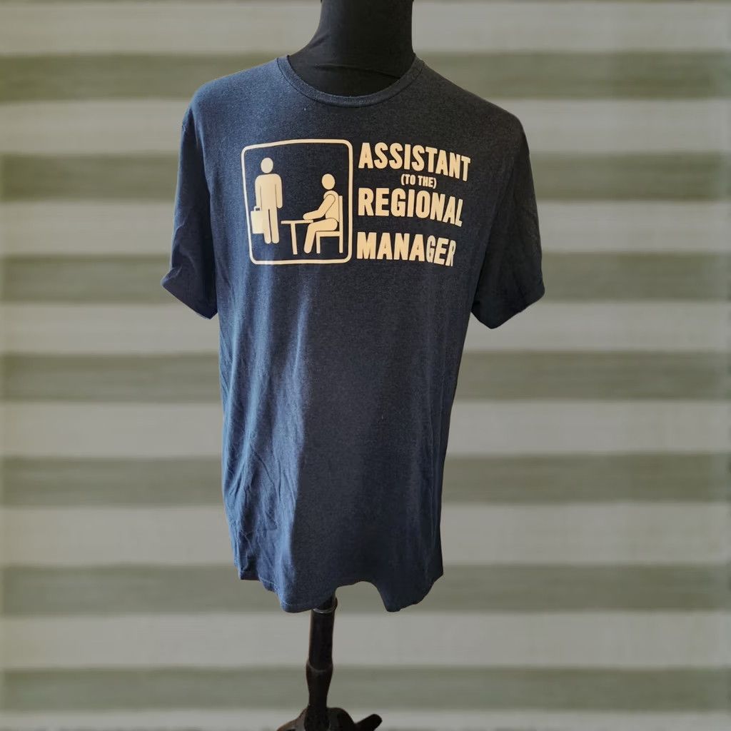 Vintage The Office Men's T-Shirt Assistant to the Regional Manager XL Dark Blue Graphic Crew Neck Short Sleeve Size US XL / EU 56 / 4 - 1 Thumbnail