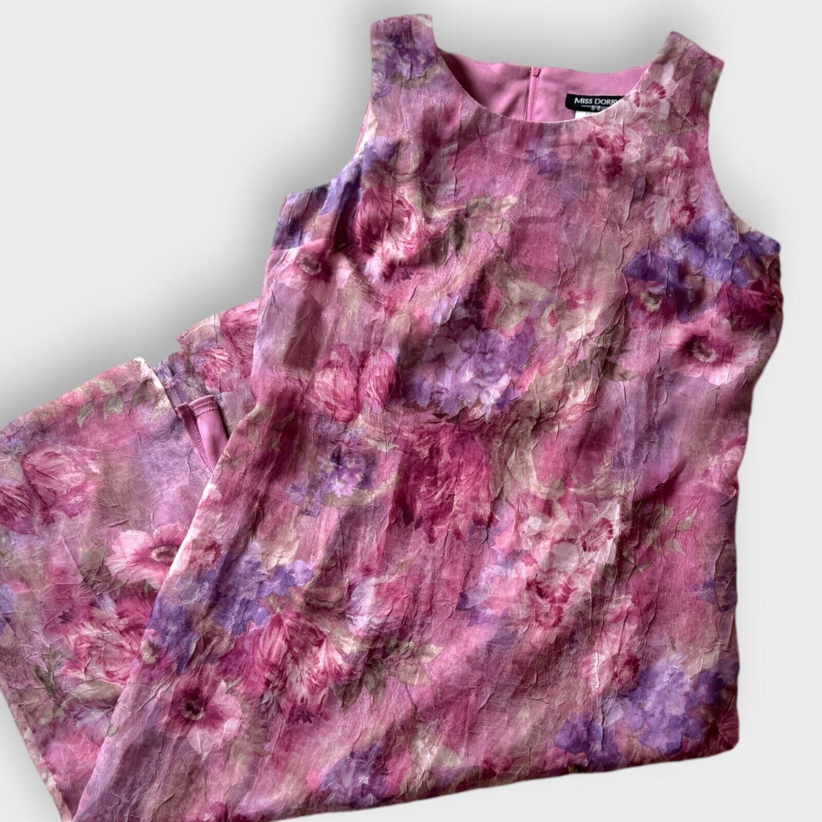 Designer Vintage Miss Dorby Semi Sheer Lined Floral Dress Size L / US 10 / IT 46 - 2 Thumbnail