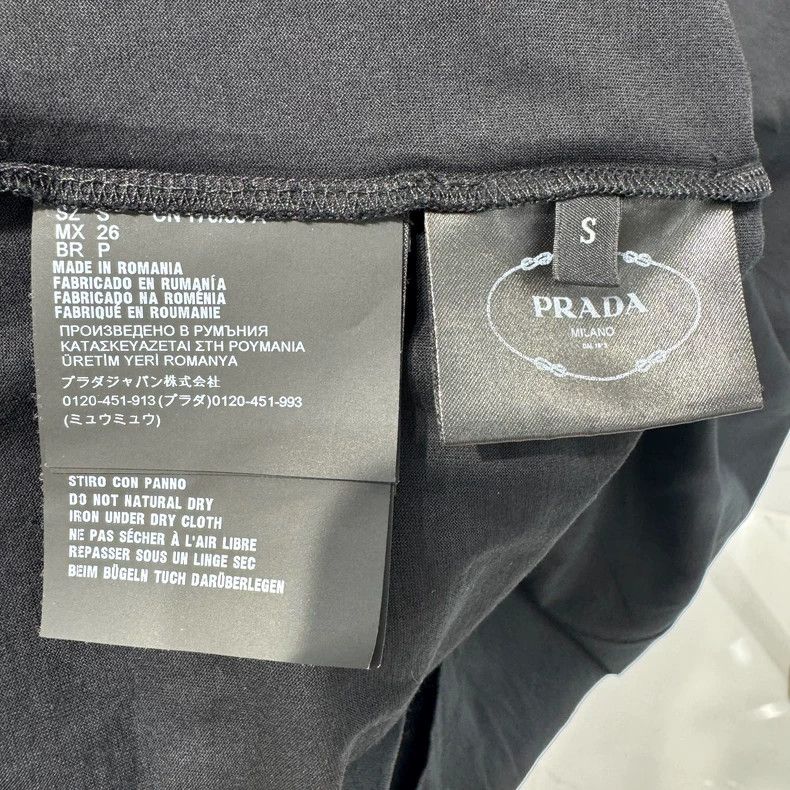 Prada Prada Black leather logo short sleeves 2501-Nextarrow Size S / US 4 / IT 40 - 5 Thumbnail