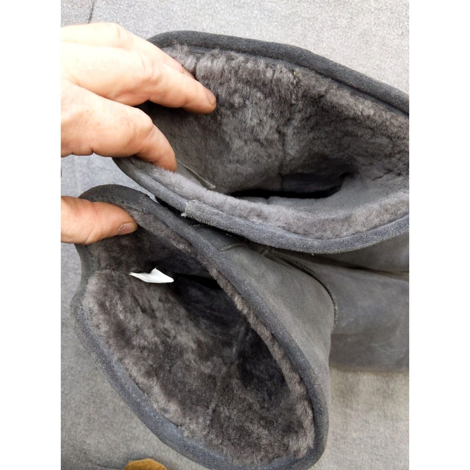 Vintage abeo Boots Womens 11 Gray Suede Leather Sheepskin Lined Winter Tassel Boots Size US 11 / IT 41 - 5 Thumbnail