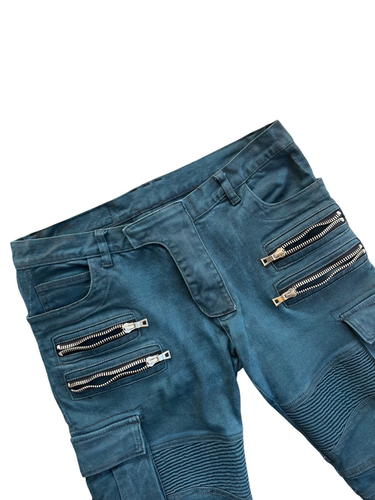 Balmain Moto Biker Cargo Jeans Size US 35 - 2 Thumbnail