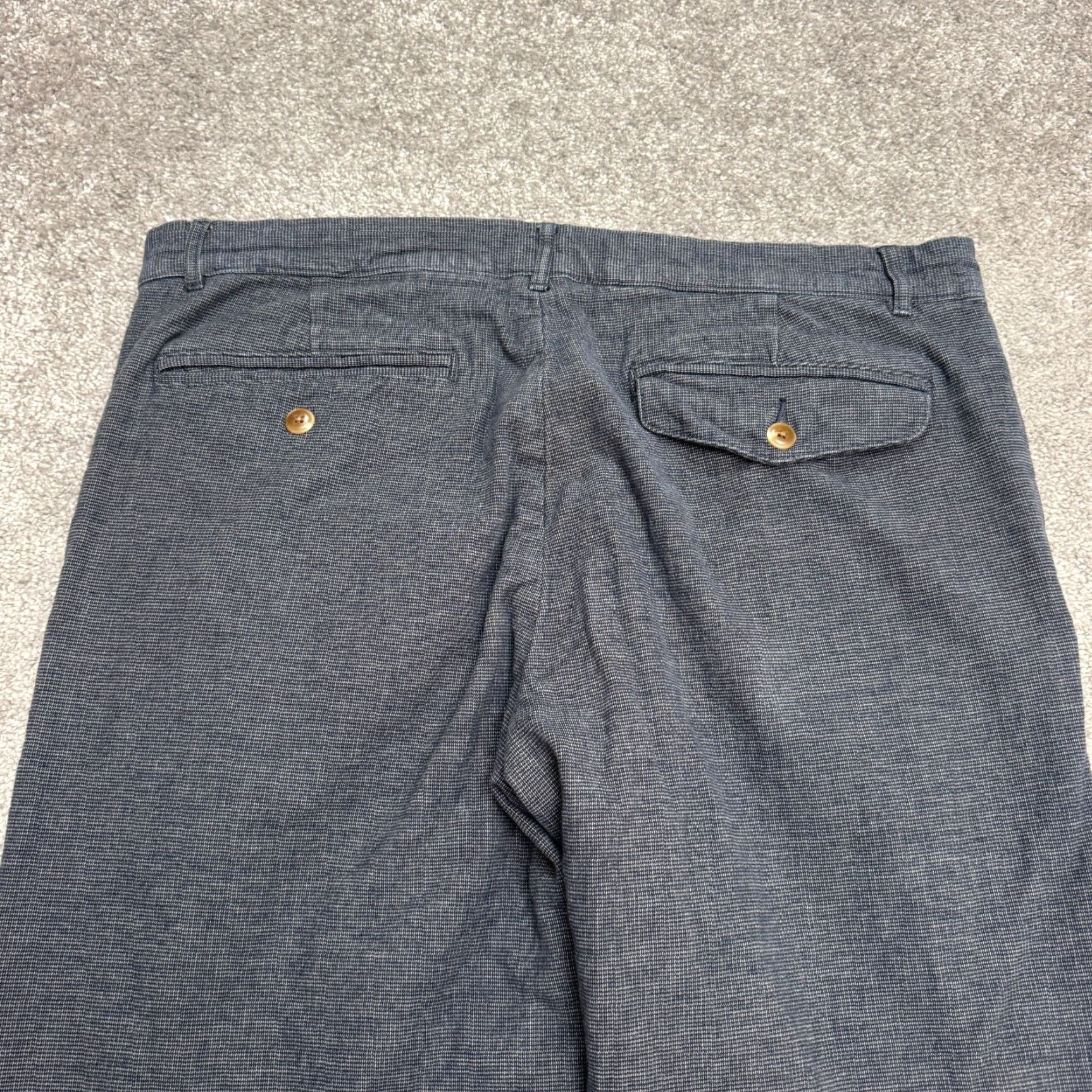 Bonobos Grayers Bonobos Chino Pants Mens 36x30 Blue Micro Check Straight Leg Cotton Workwear Comfort Regular Mens Size US 36 / EU 52 - 3 Thumbnail
