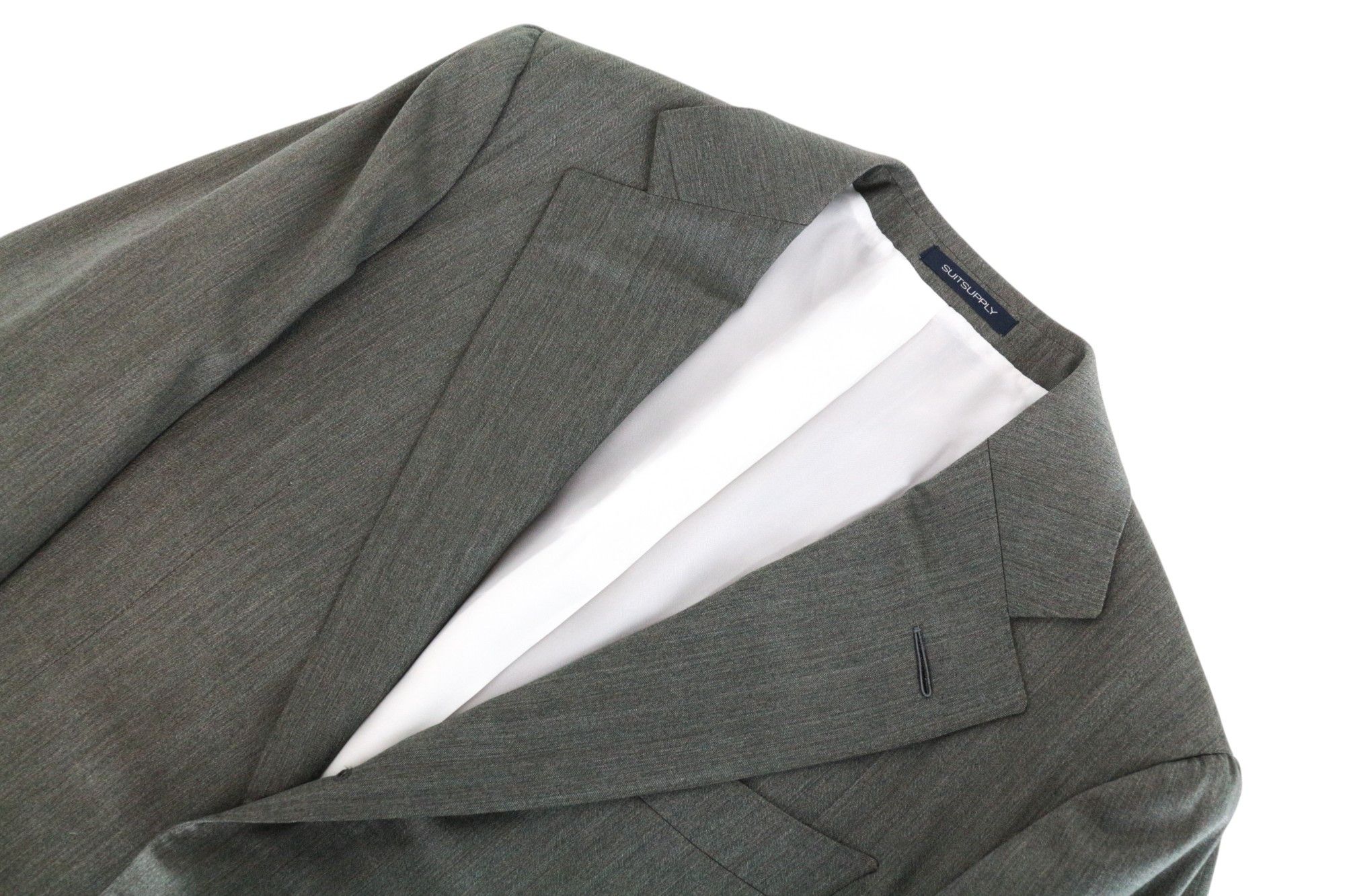 Suitsupply HAVANA UK38R Green Wool Silk Suit 66878 Size 38R - 6 Thumbnail