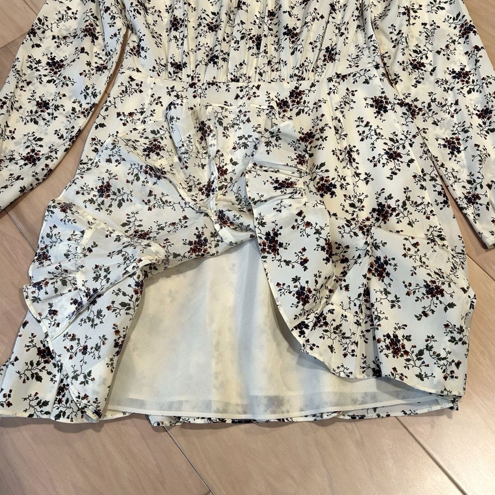 Veronica Beard Veronica Beard Riggins Floral Silk Crepe Flounce Hem Mini Dress Women’s 0 Size XS / US 0-2 / IT 36-38 - 5 Thumbnail
