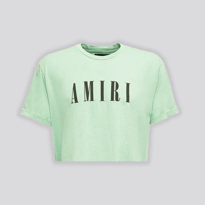 Amiri o1s1wg110525 Core Logo Cropped T-Shirt in Green Size S / US 4 / IT 40 - 1 Thumbnail