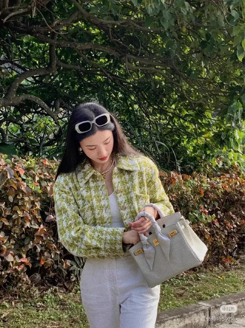 Chanel Chanel Yellow and green soft thousand-bird checkered jacke Size S / US 4 / IT 40 - 9 Thumbnail