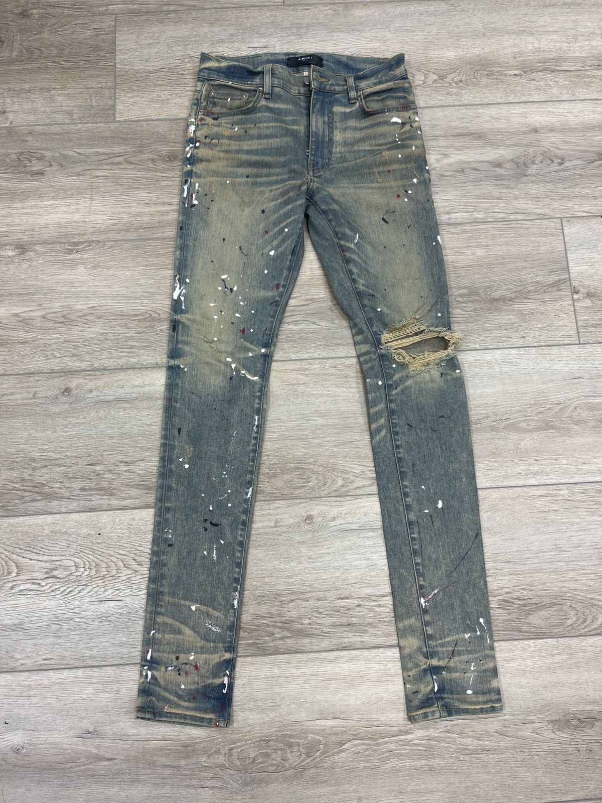 Amiri Paint Splatter Distressed Jeans 30
