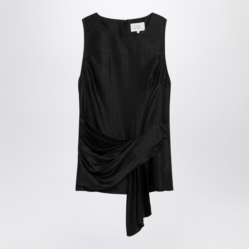 Loulou de Saison Loulou De Saison Black Draped Fonda Top Size M / US 6-8 / IT 42-44 - 1 Thumbnail