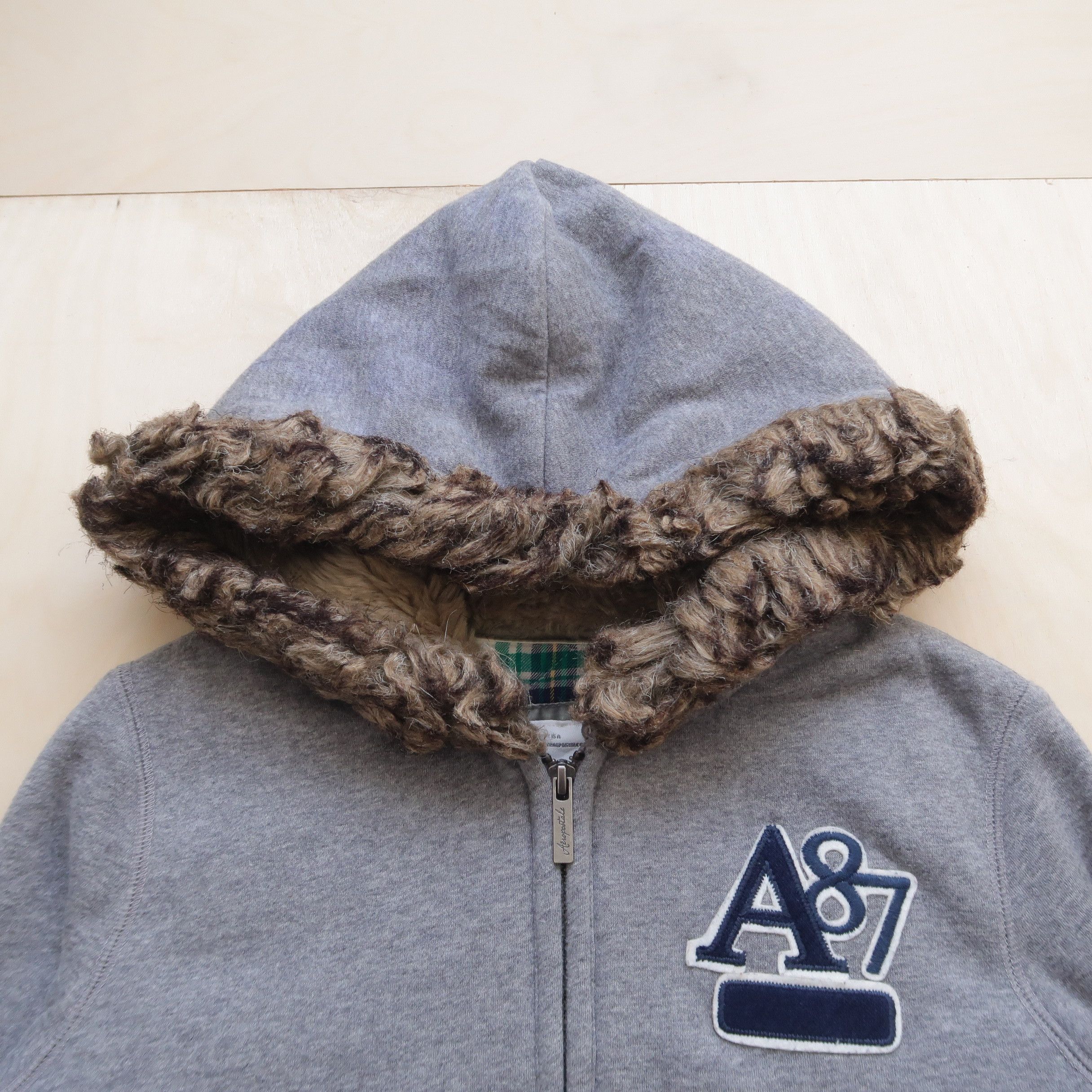 Japanese Brand 2000s Aeropostale Fur Hoodie Plaid Inner Like GOA Size US M / EU 48-50 / 2 - 3 Thumbnail
