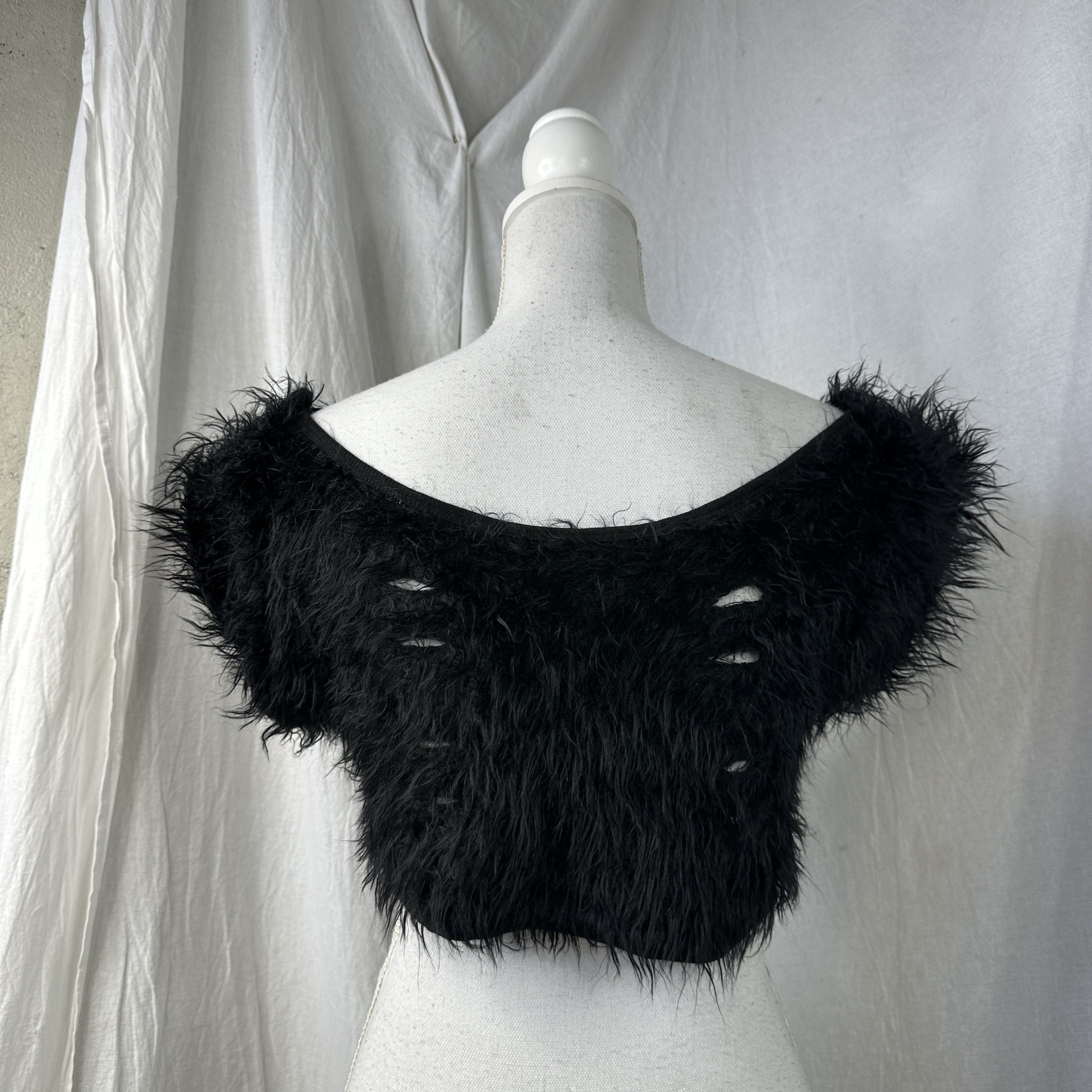 Cop Copine × Vintage Vintage Avant Garde Opium Y2K Fuzzy Cop Copine 00s Crop Top Size M / US 6-8 / IT 42-44 - 6 Thumbnail