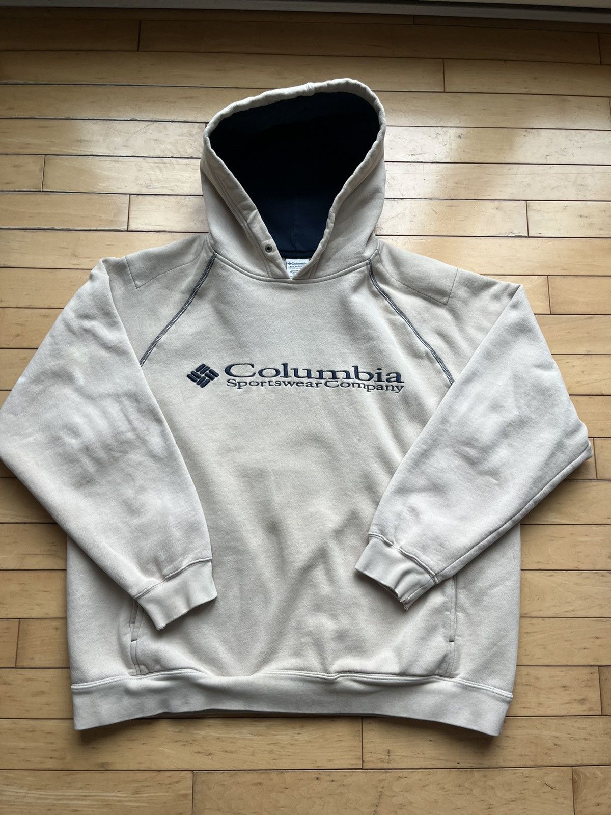 Columbia × Vintage Cream and blue Columbia hoodie Size US XXL / EU 58 / 5 - 1 Thumbnail