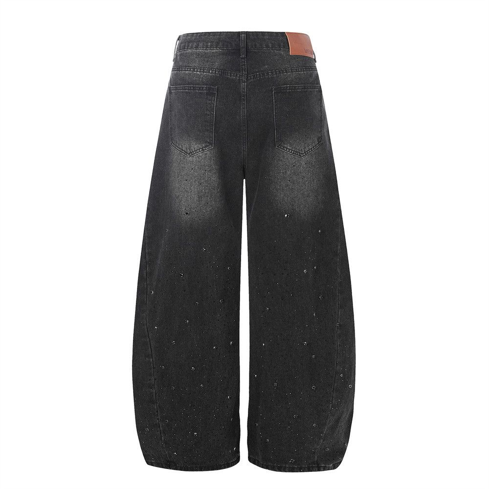 Vintage Men's High-Street Washed Loose Distressed "Scythe-Cut" Jeans Size US 32 / EU 48 - 2 Thumbnail