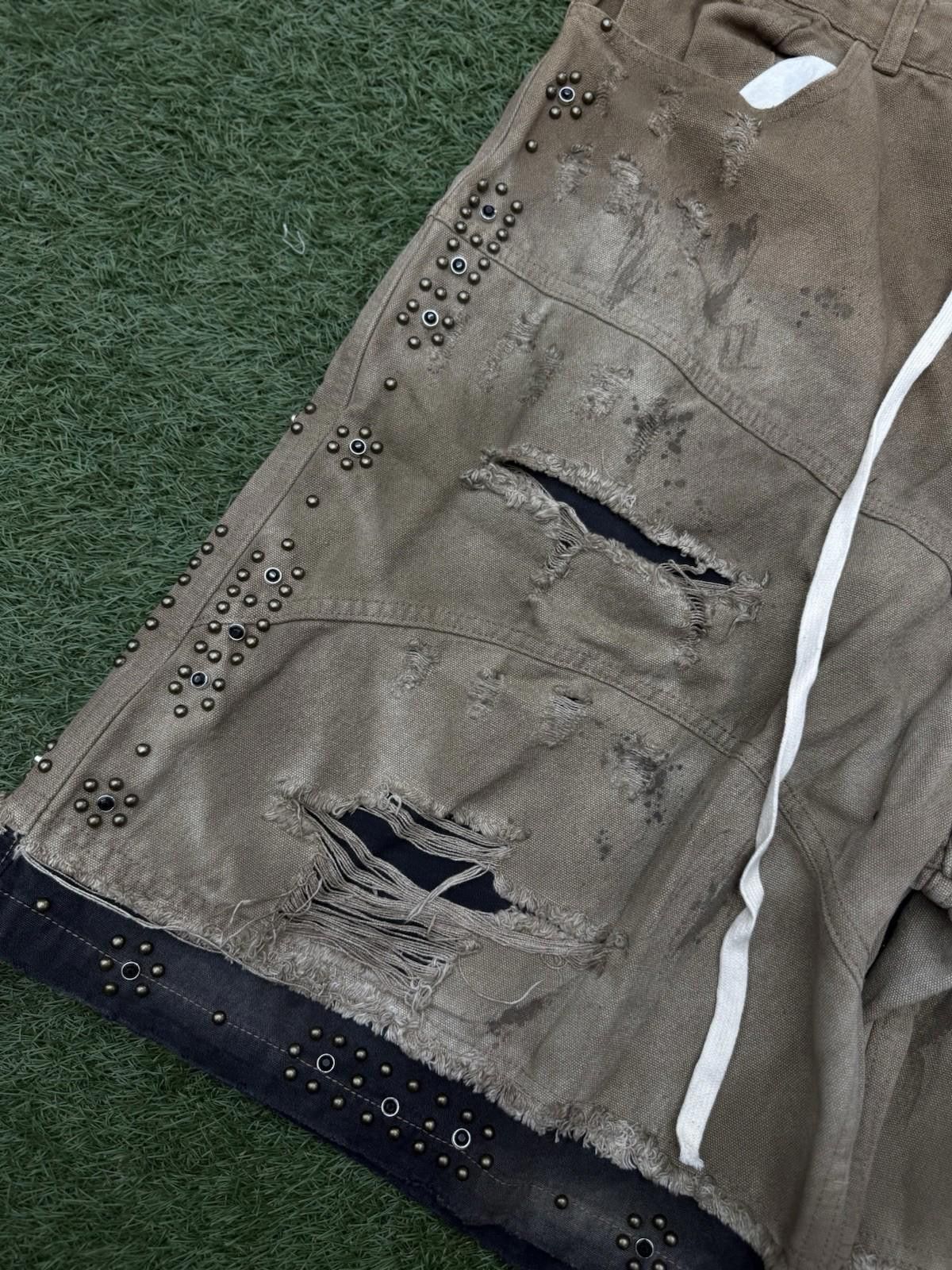 Vale Valley Denim Studded Shorts Size 38 (Brand New) Tan/Black Size US 38 / EU 54 - 5 Thumbnail