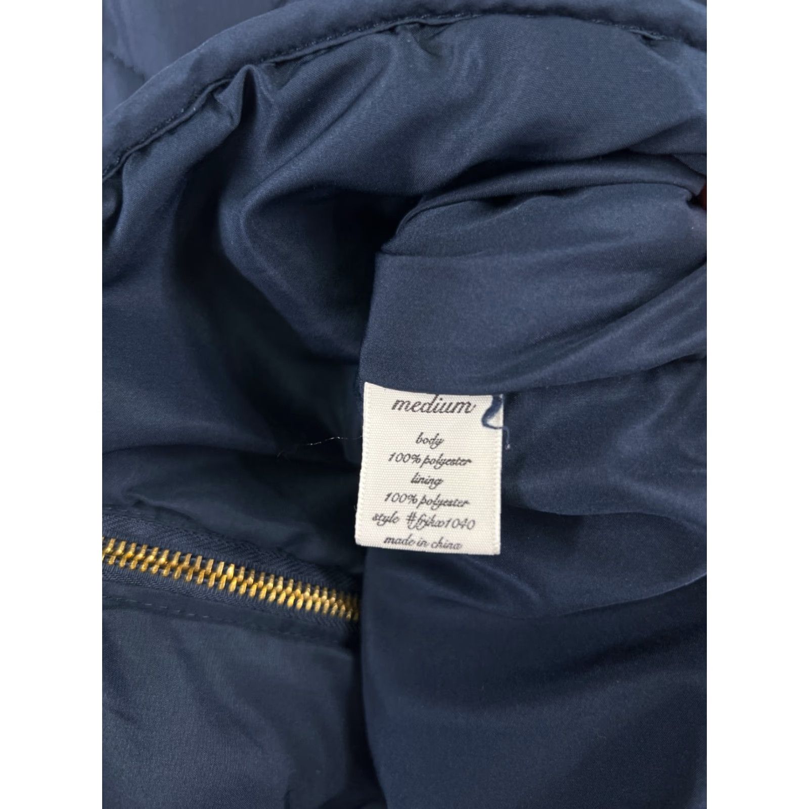 Vintage Quinn Vest Womens Blue Medium Full Zip 100% Polyester Quilted Pockets Mock Neck Size M / US 6-8 / IT 42-44 - 5 Thumbnail