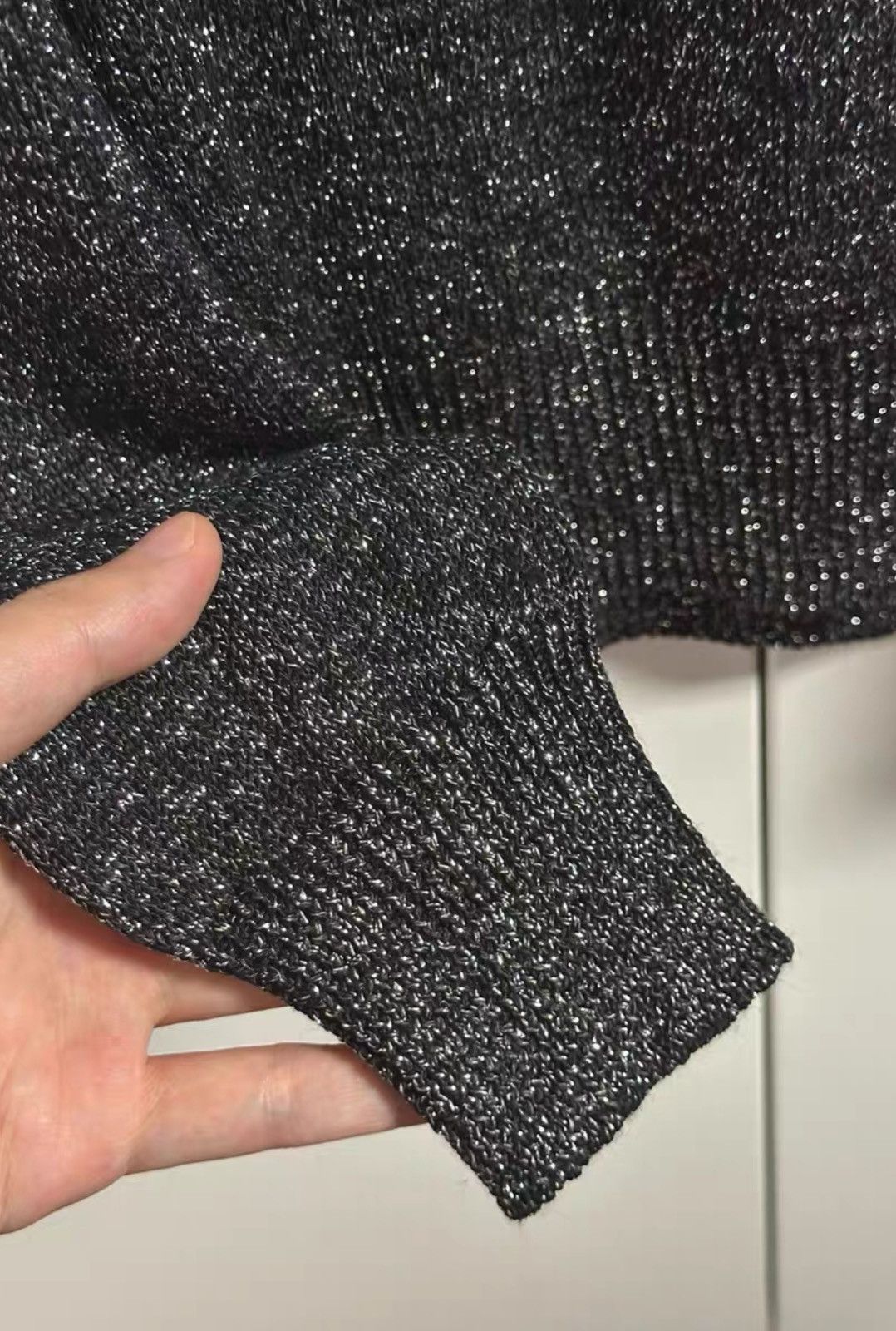 Saint Laurent Paris Saint Laurent Silver Thread Half Metal Fiber Blend Knit Size XS / US 0-2 / IT 36-38 - 5 Thumbnail